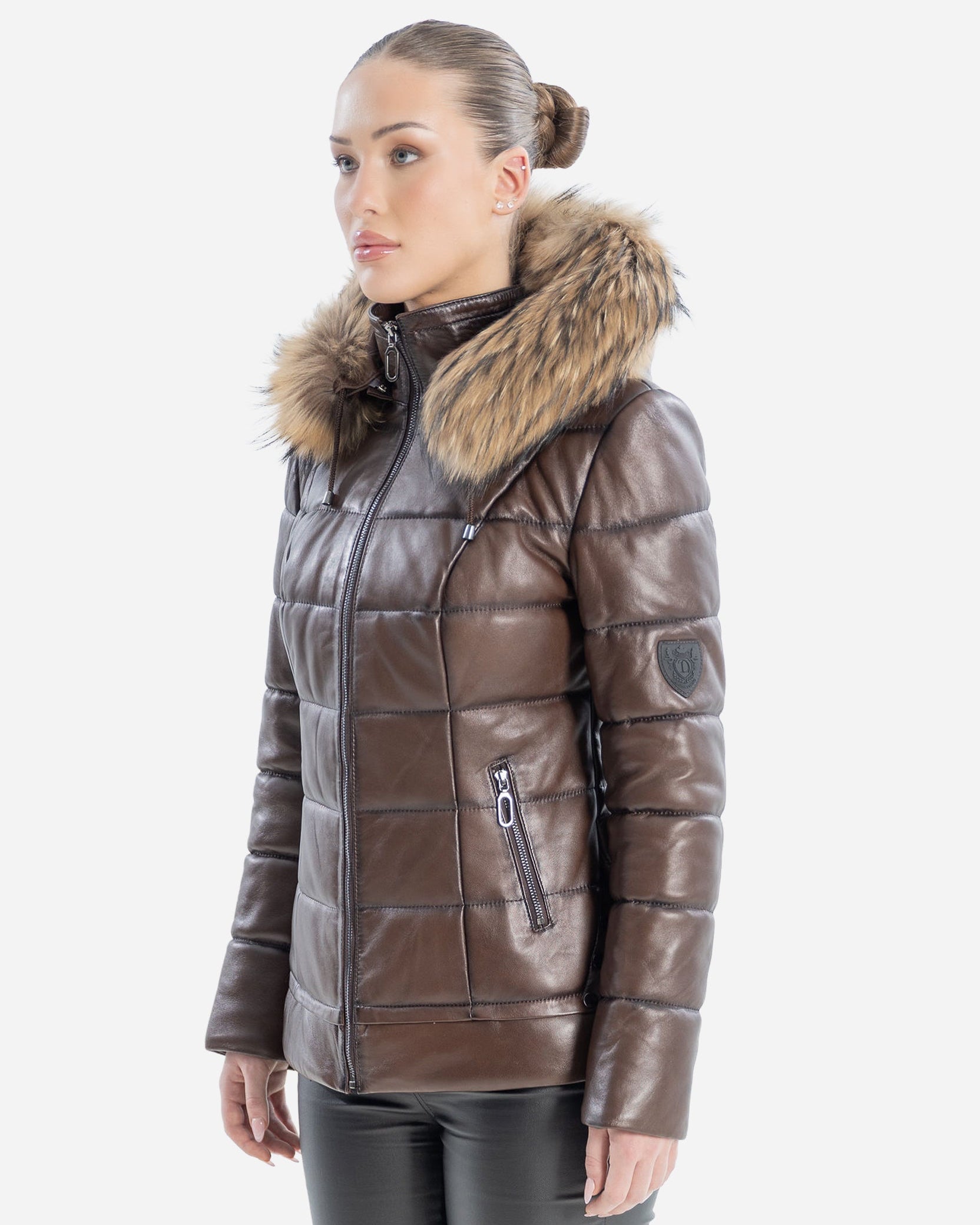 Lyanna Puffer  Leather Jacket-2