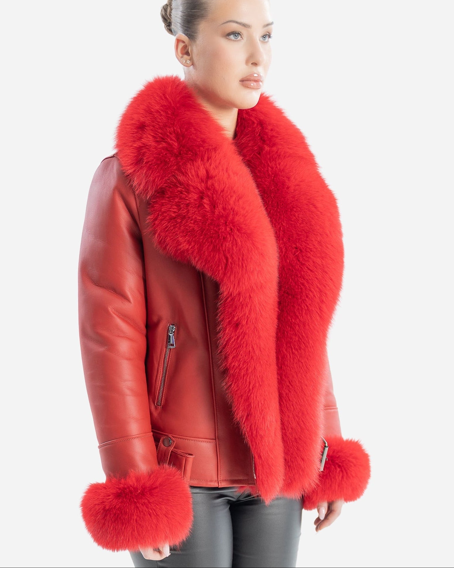 BIANCA JACKET WITH REMOVABLE FOX FUR – Dimitri