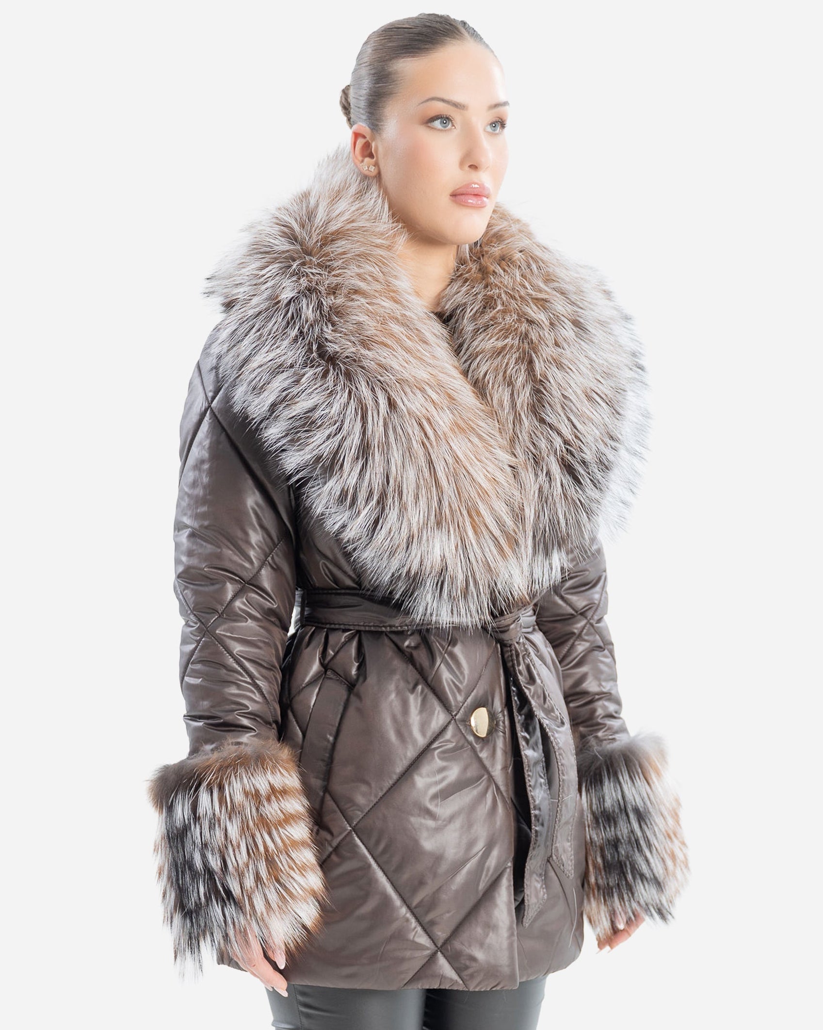 Gaia Women's Winter Coat with Natural Fur-thumbmail-2