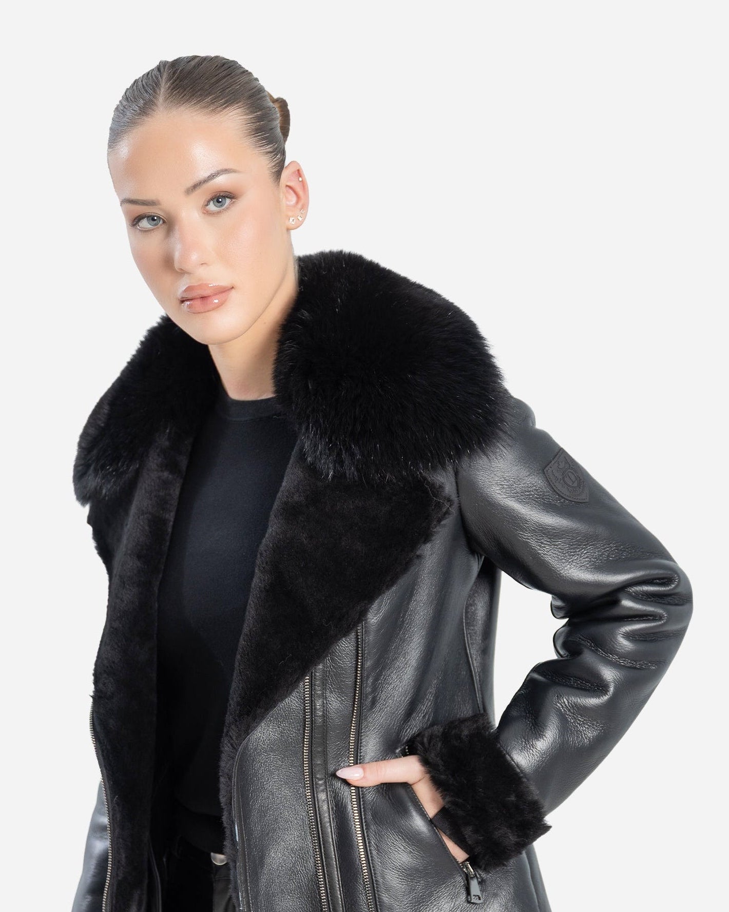 ALICYA Genuine  Shearling Jacket-thumbmail-2