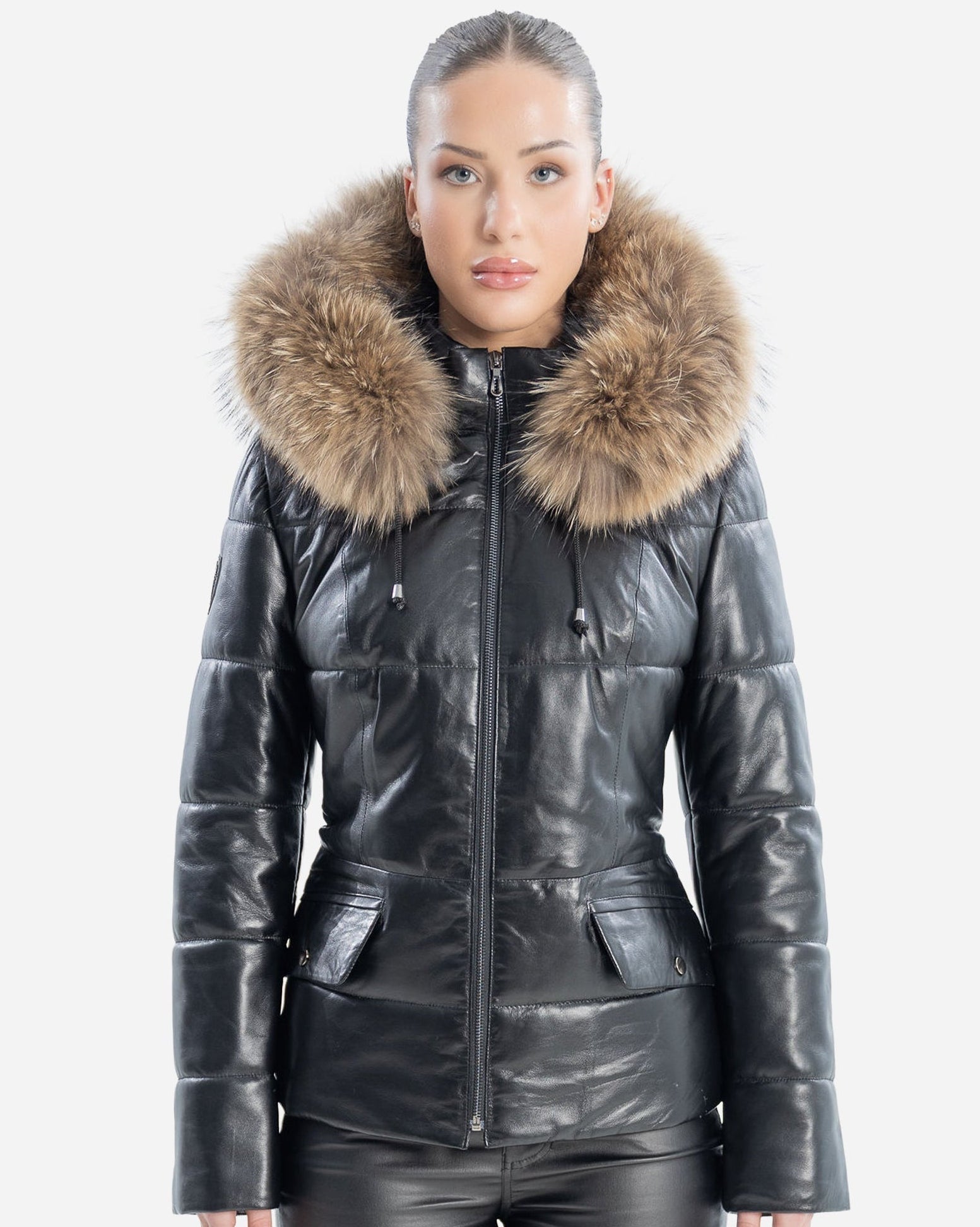 Chloé Leather Jacket with removable Natural Fur-thumbmail-6