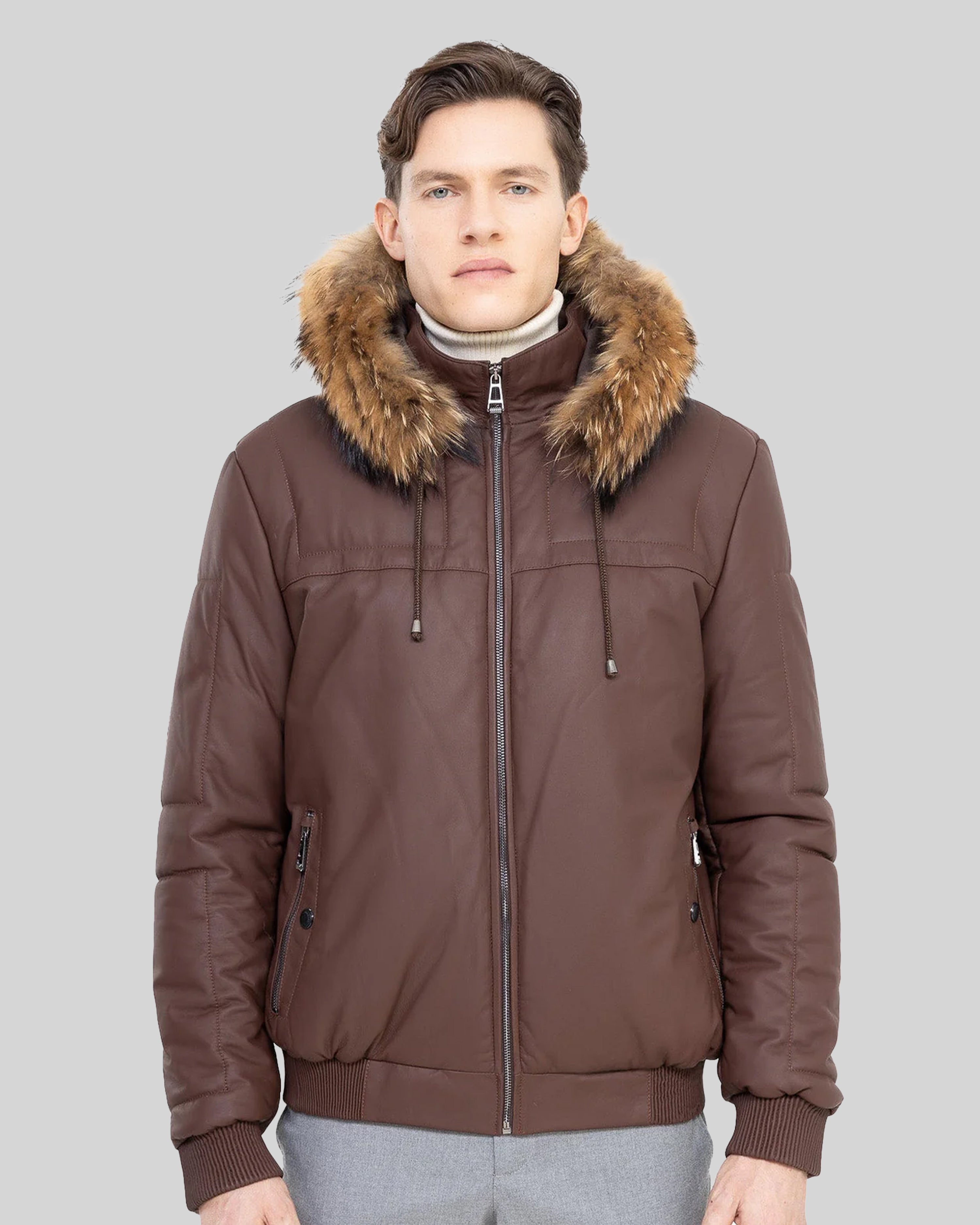 LIAM Leather Bomber Jacket