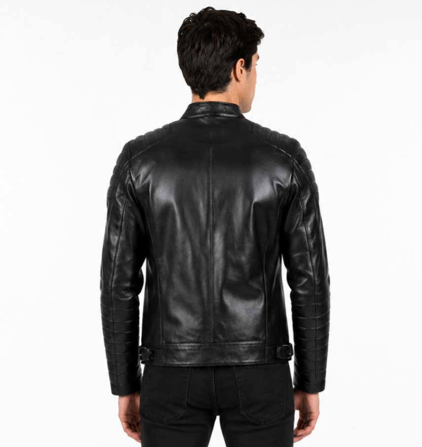 JORDY Men’s Black Lambskin Leather Moto Jacket-thumbmail-6