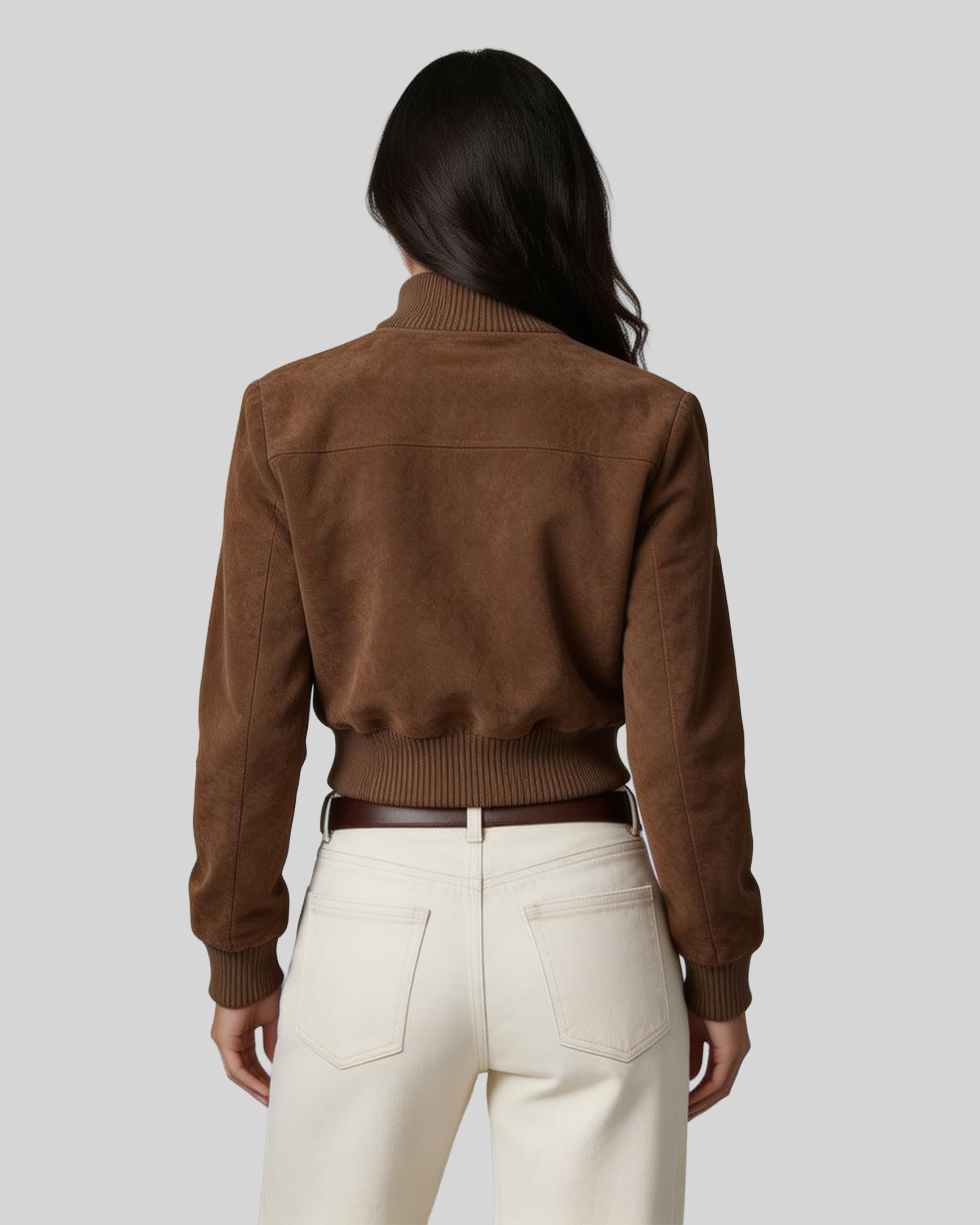 THALIA Suede Bomber Jacket 4