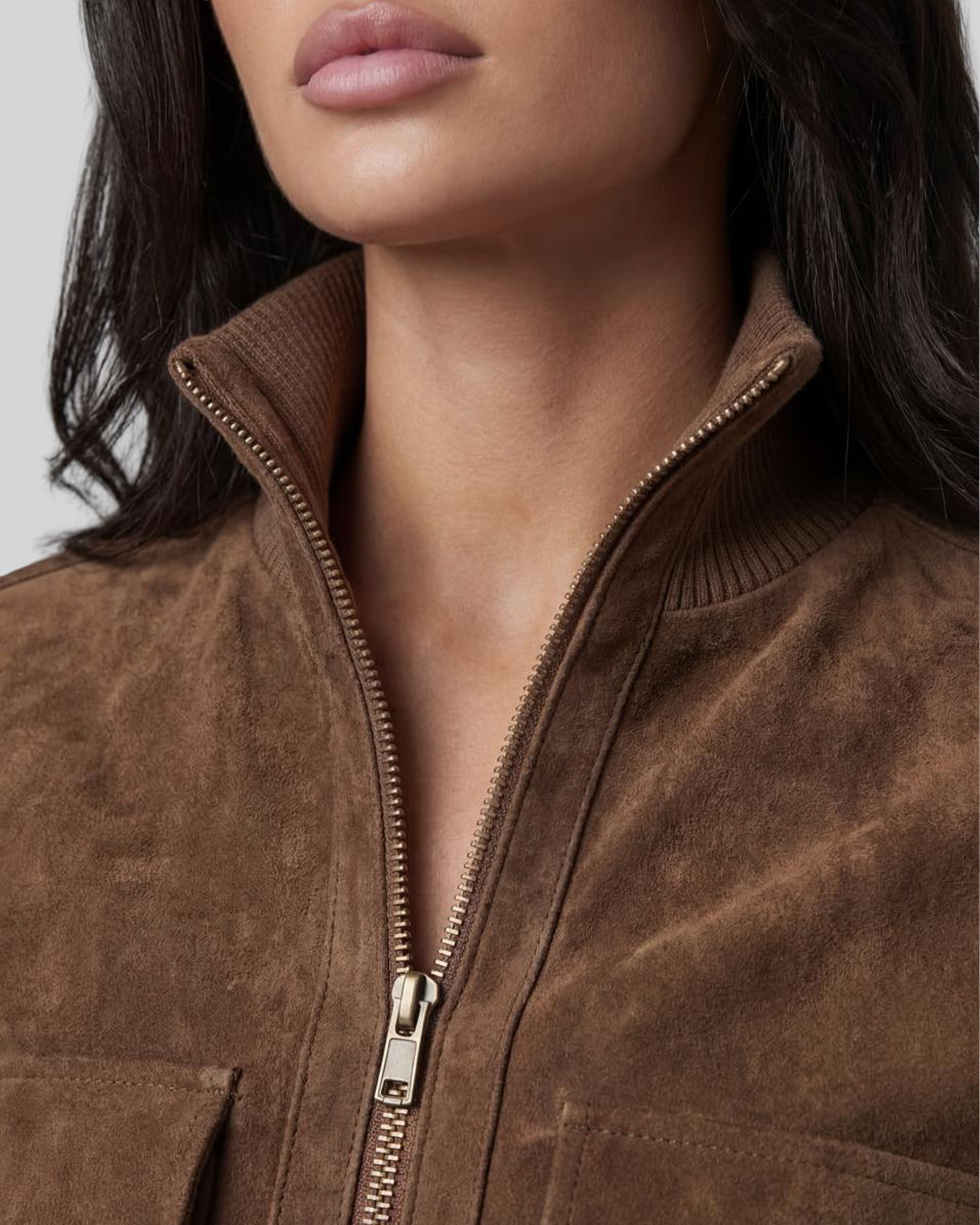 THALIA Suede Bomber Jacket 5