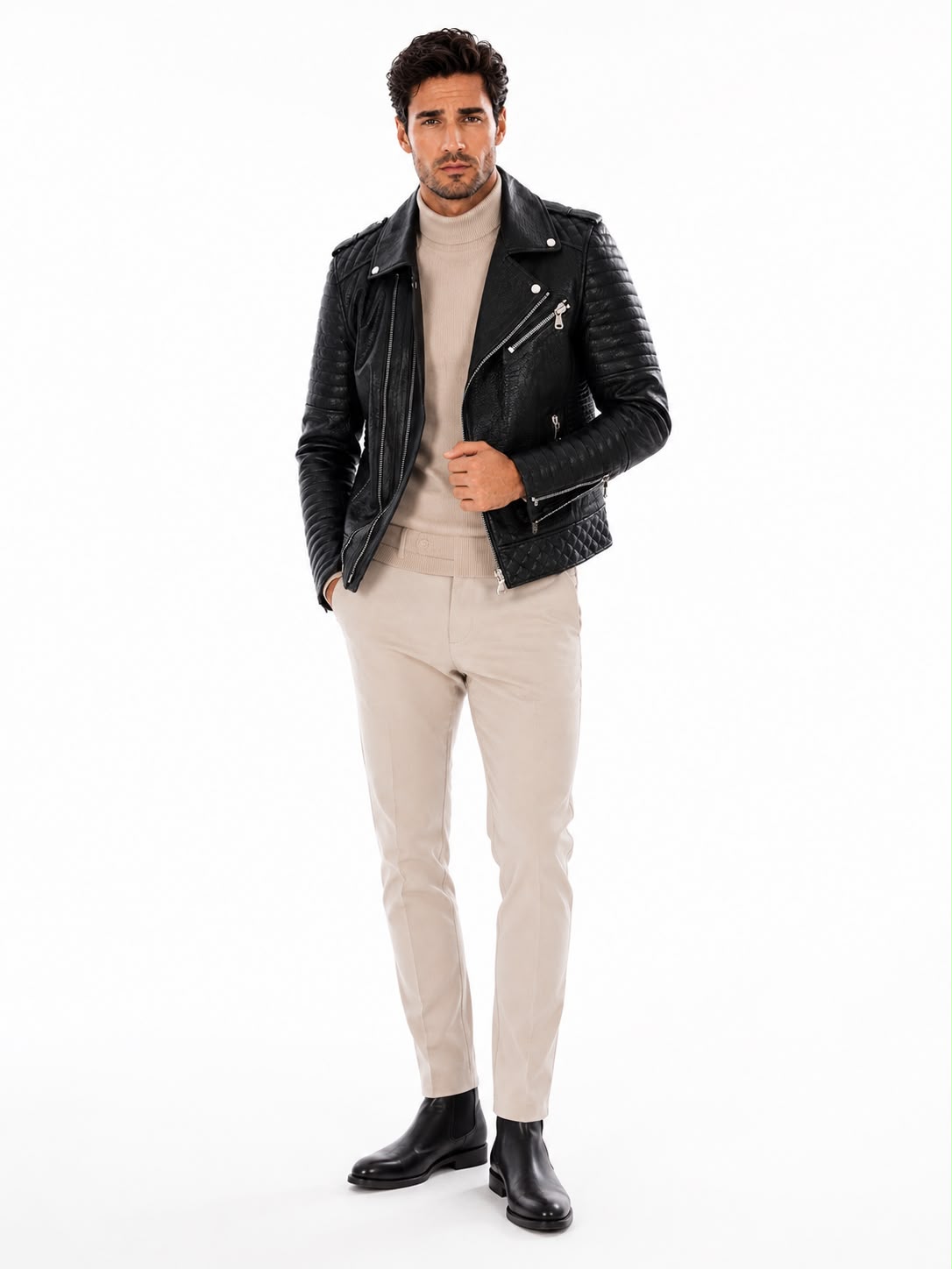 Damian Biker  leather Jacket-thumbmail-4