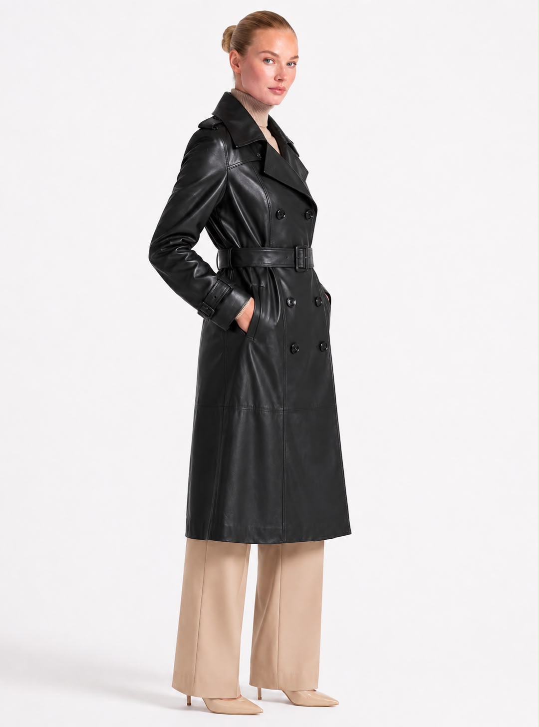 Adèle Leather Trench Coat-thumbmail-2