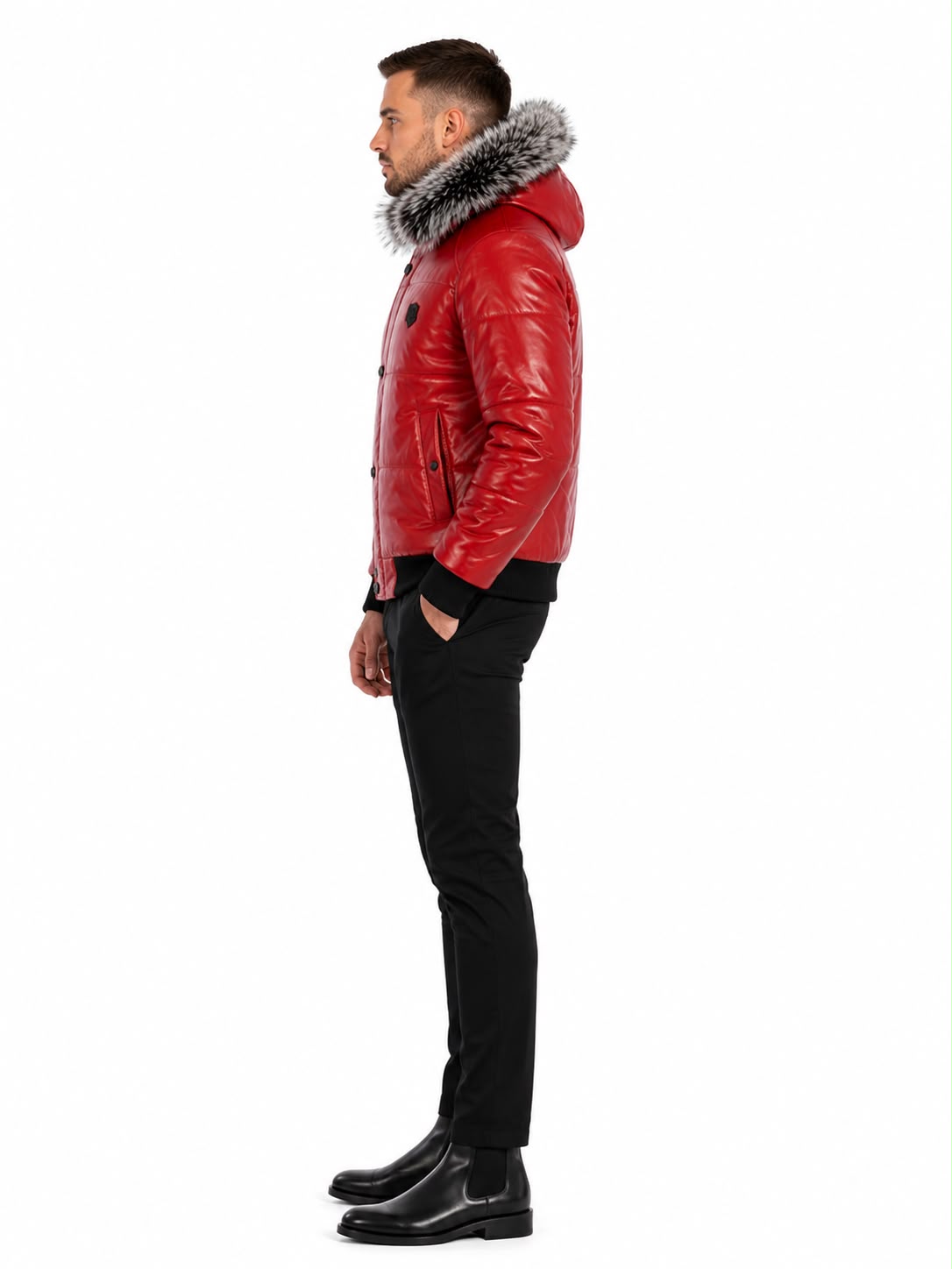 Arctic Men’s Winter Leather Coat With Silver Fox Fur-thumbmail-3