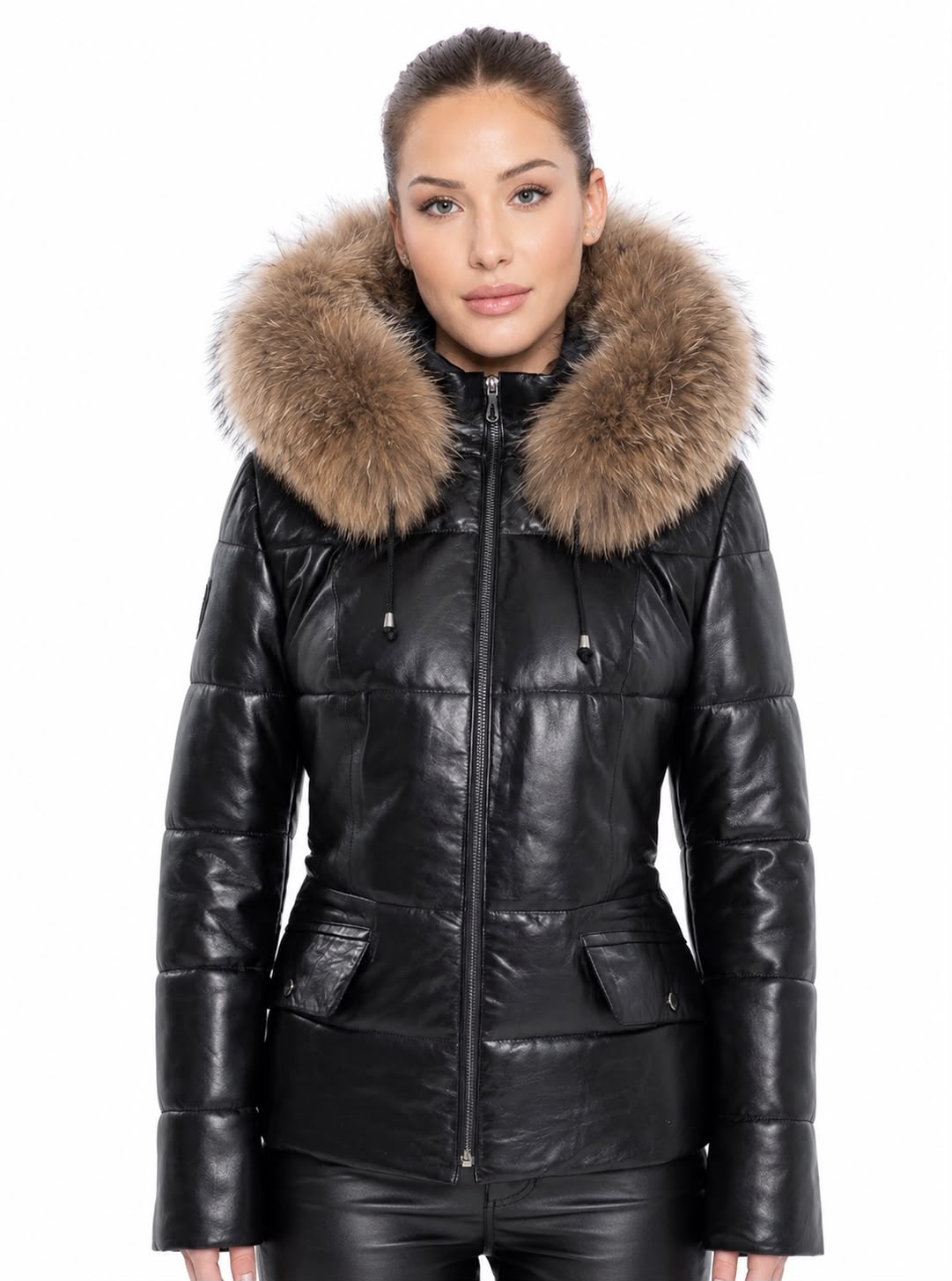Chloé Leather Jacket with removable Natural Fur-thumbmail-3