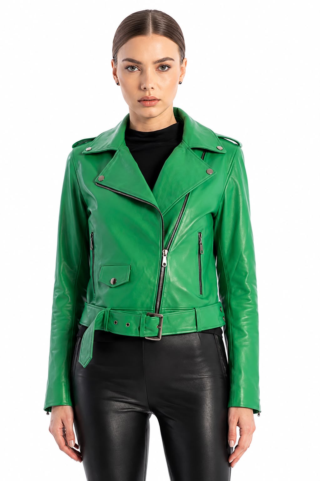 ARIELLE leather biker jacket