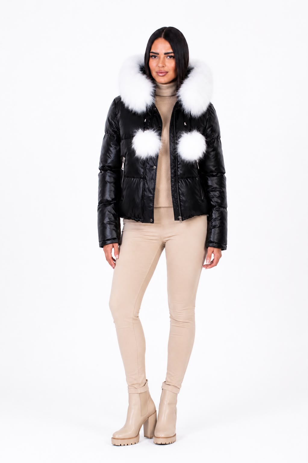 Avery Puffer Jacket with natural fur-thumbmail-1