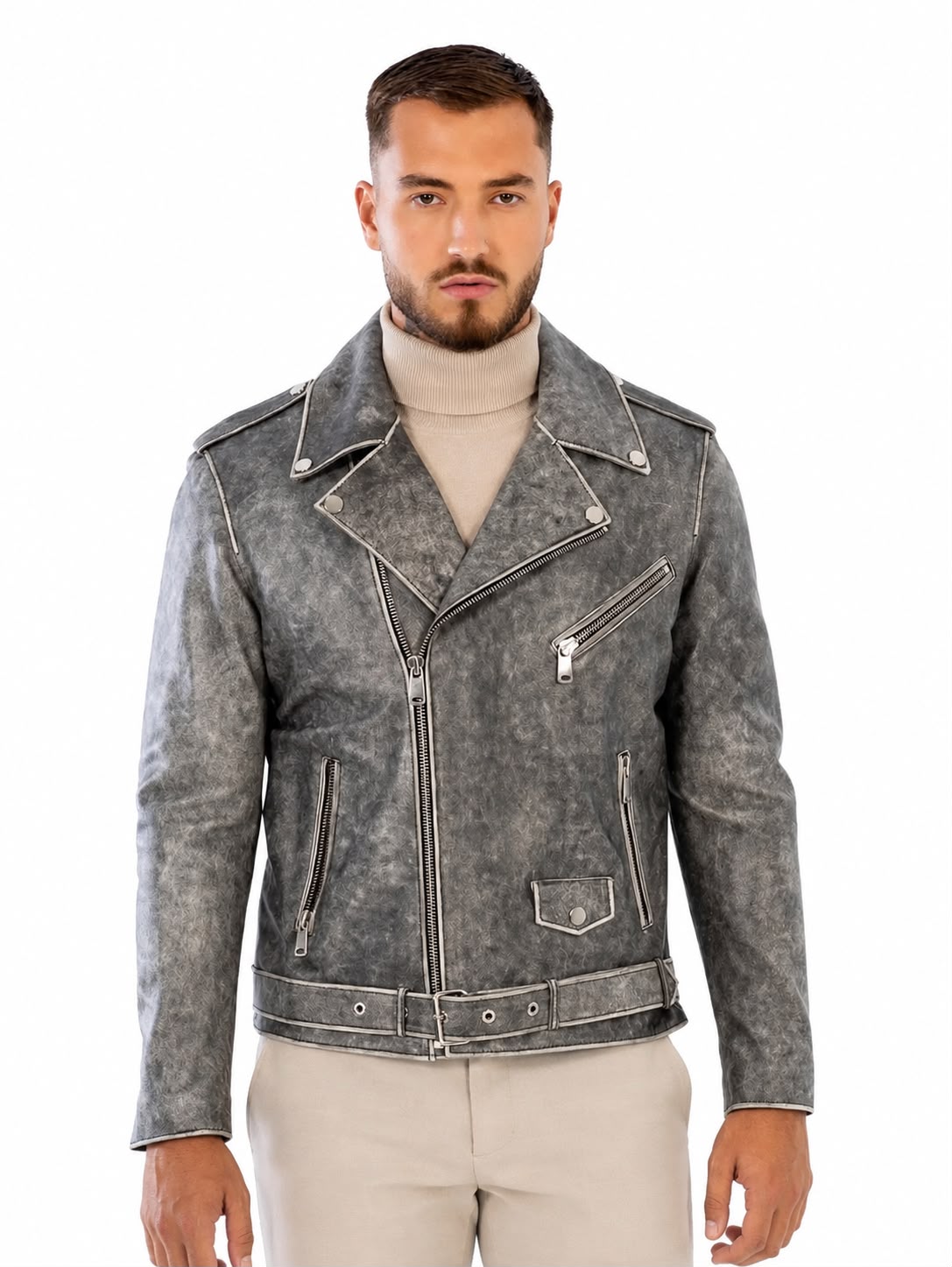 Rider  biker Leather Jacket-thumbmail-5