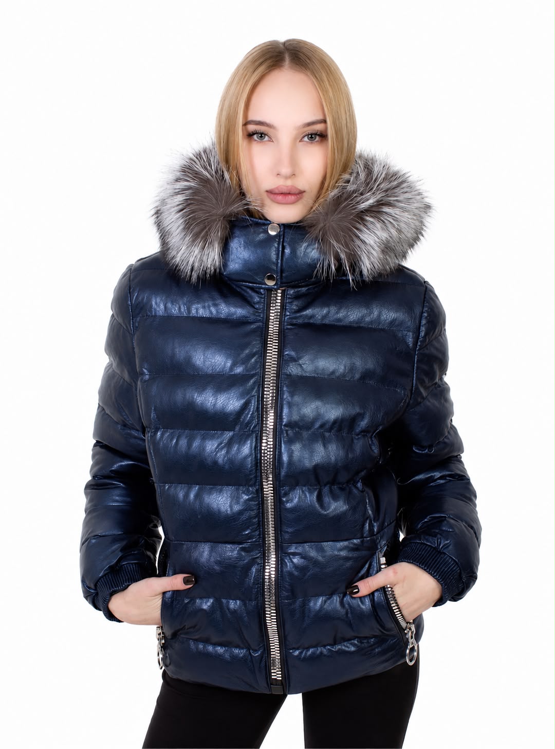 Leslie Leather Parka – Silver Fox-thumbmail-3