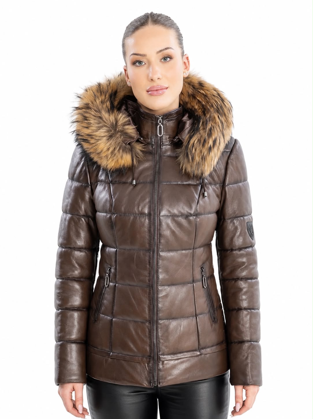 Lyanna Puffer  Leather Jacket-thumbmail-1