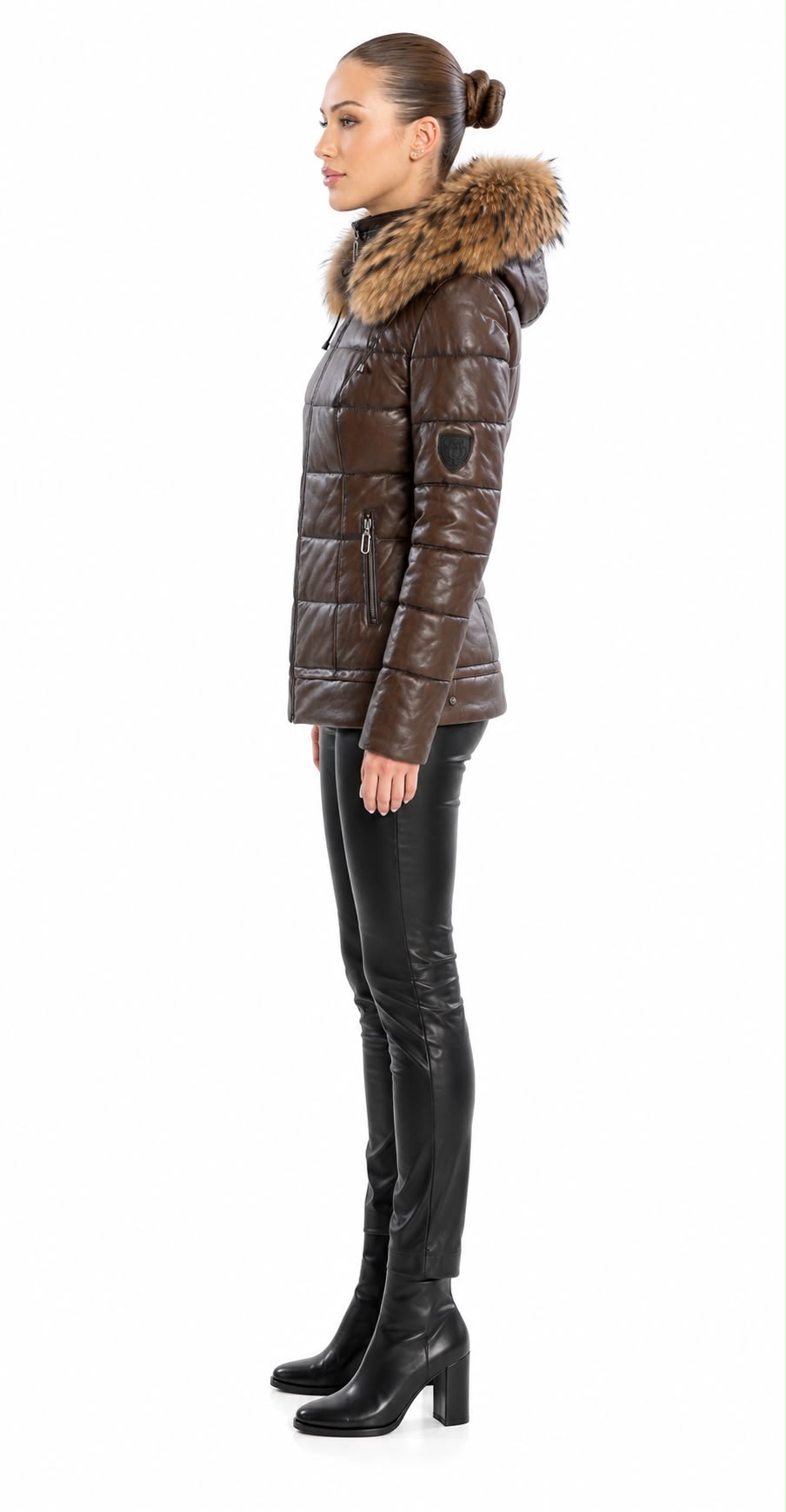 Lyanna Puffer  Leather Jacket-thumbmail-5