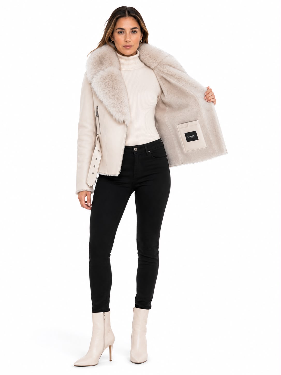 Victoria  shearling jacket with fox fur