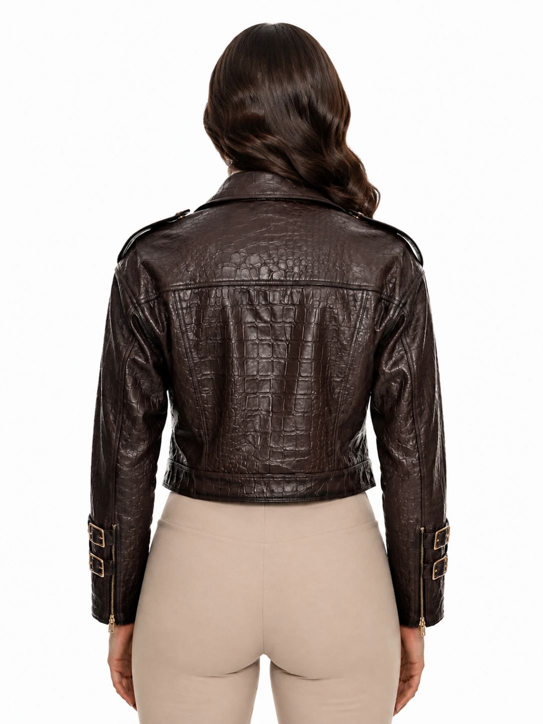 Sandra Limited Edition Croco-Print Leather Jacket-thumbmail-3