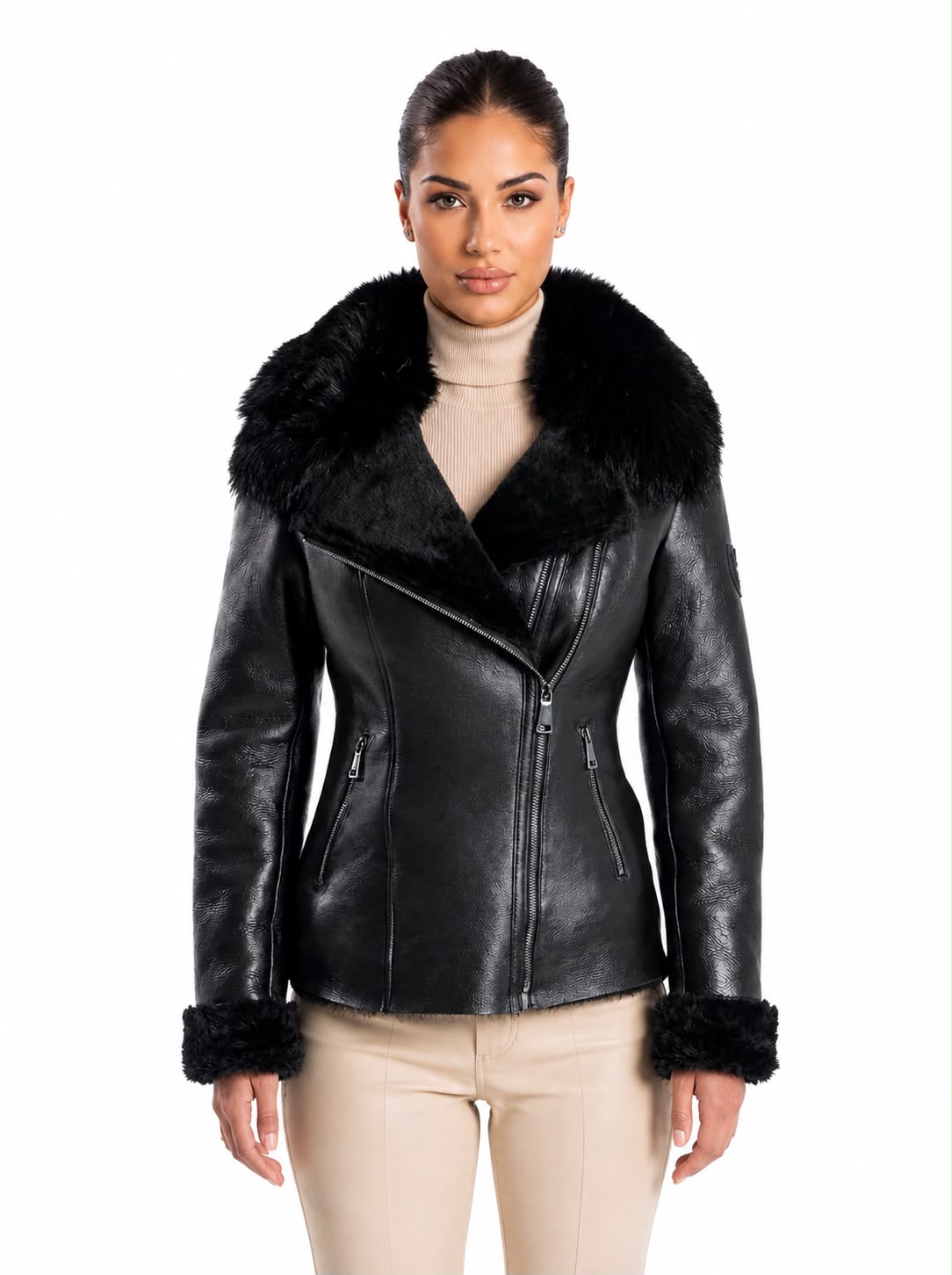 ALICYA Genuine  Shearling Jacket
