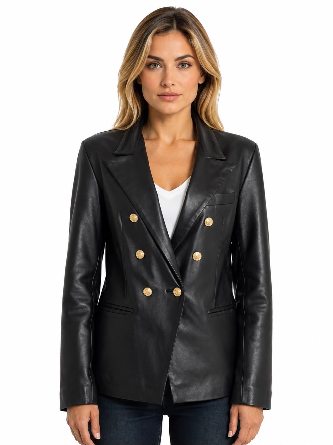 Francesca Leather Blazer
