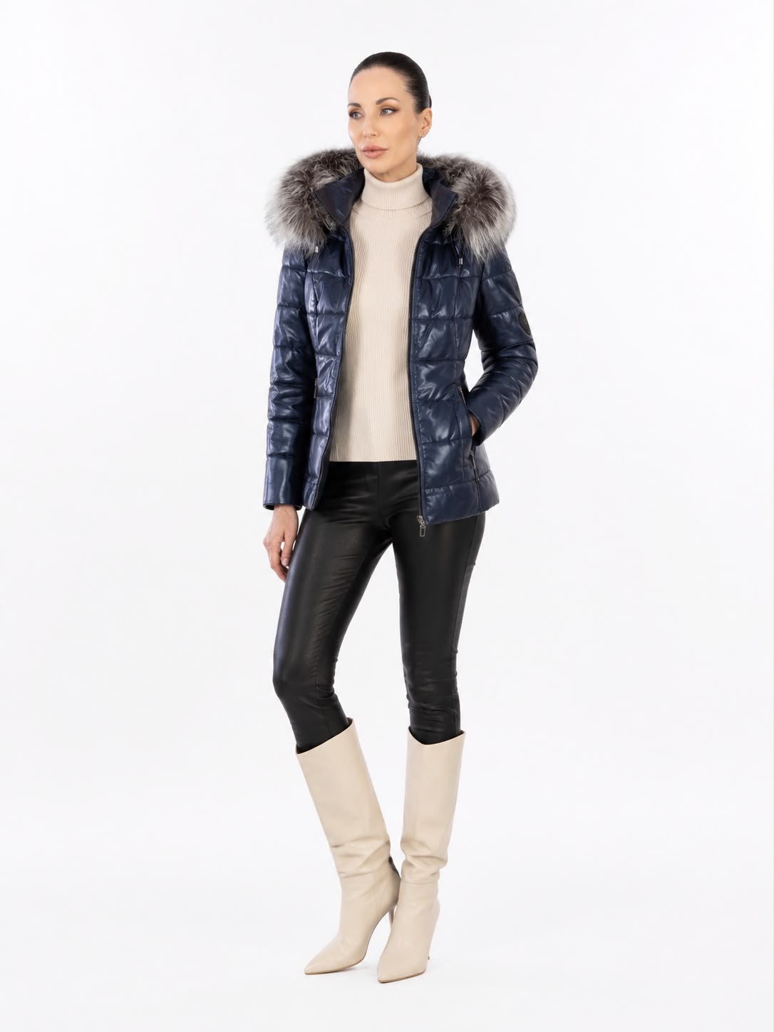 LYANNA Leather Puffer Jacket-thumbmail-4