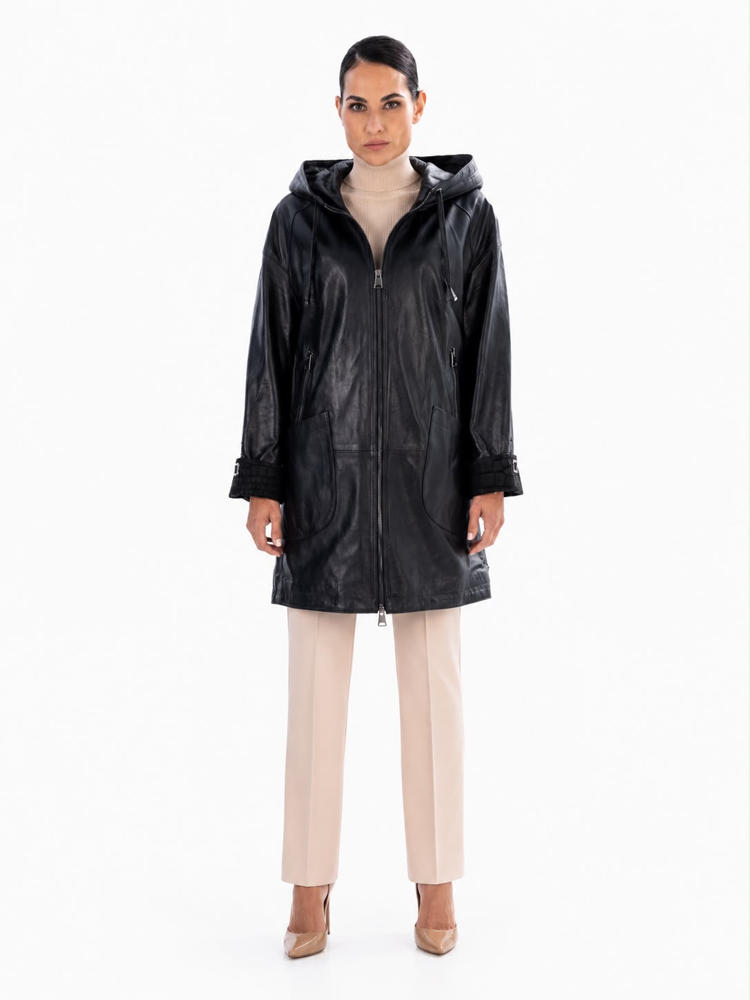 KAYLA Leather trench coat-thumbmail-4