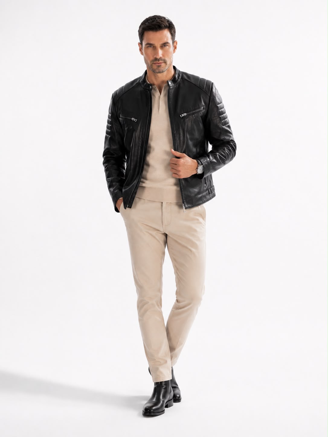 DIMITRI biker  Leather Jacket