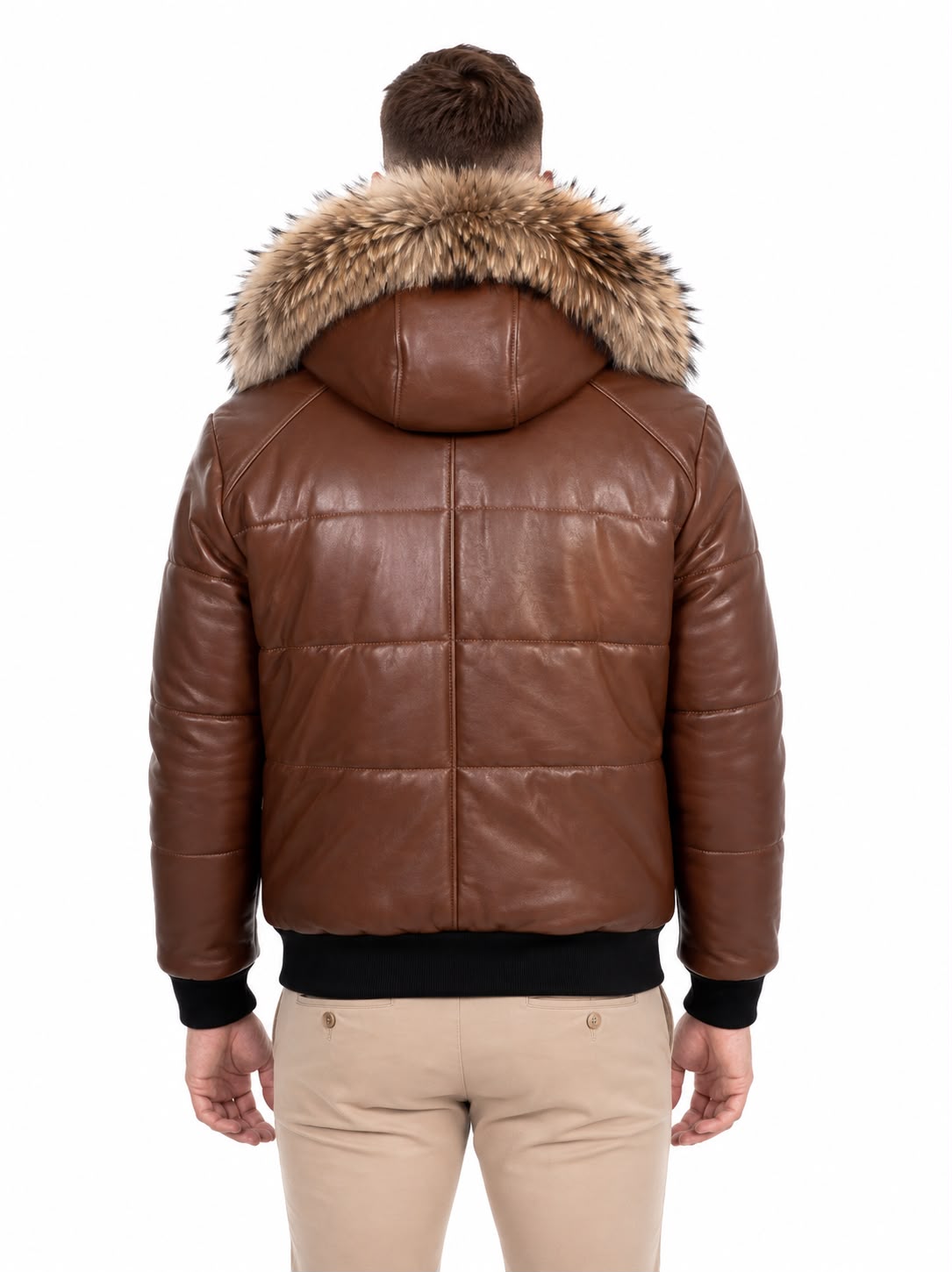 Arctic Winter Leather Coat With Natural Fur