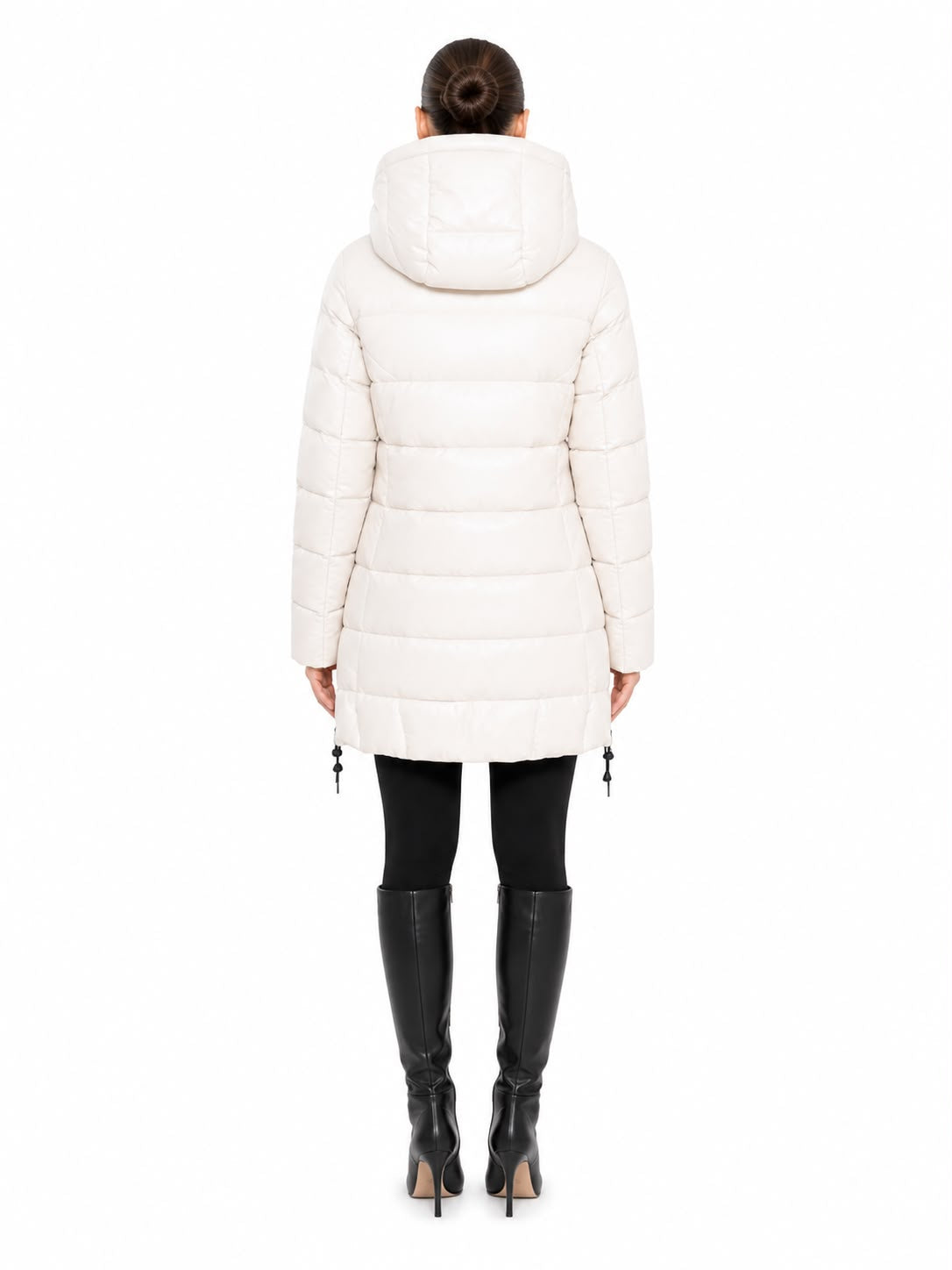 TINA  LEATHER FITTED DOWN PUFFER IN LAMBSKIN-thumbmail-3