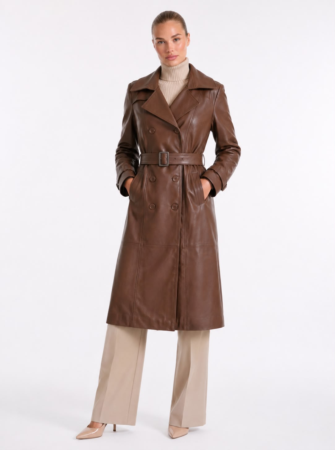 Elara Belted Leather Trench Coat-thumbmail-4