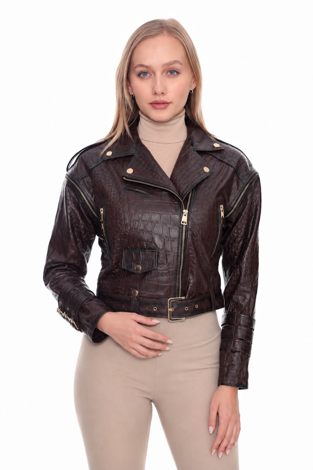 Sandra Limited Edition Croco-Print Leather Jacket