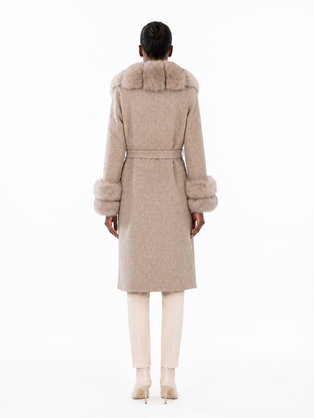 Marlene Alpaca Trench with Fox Fur