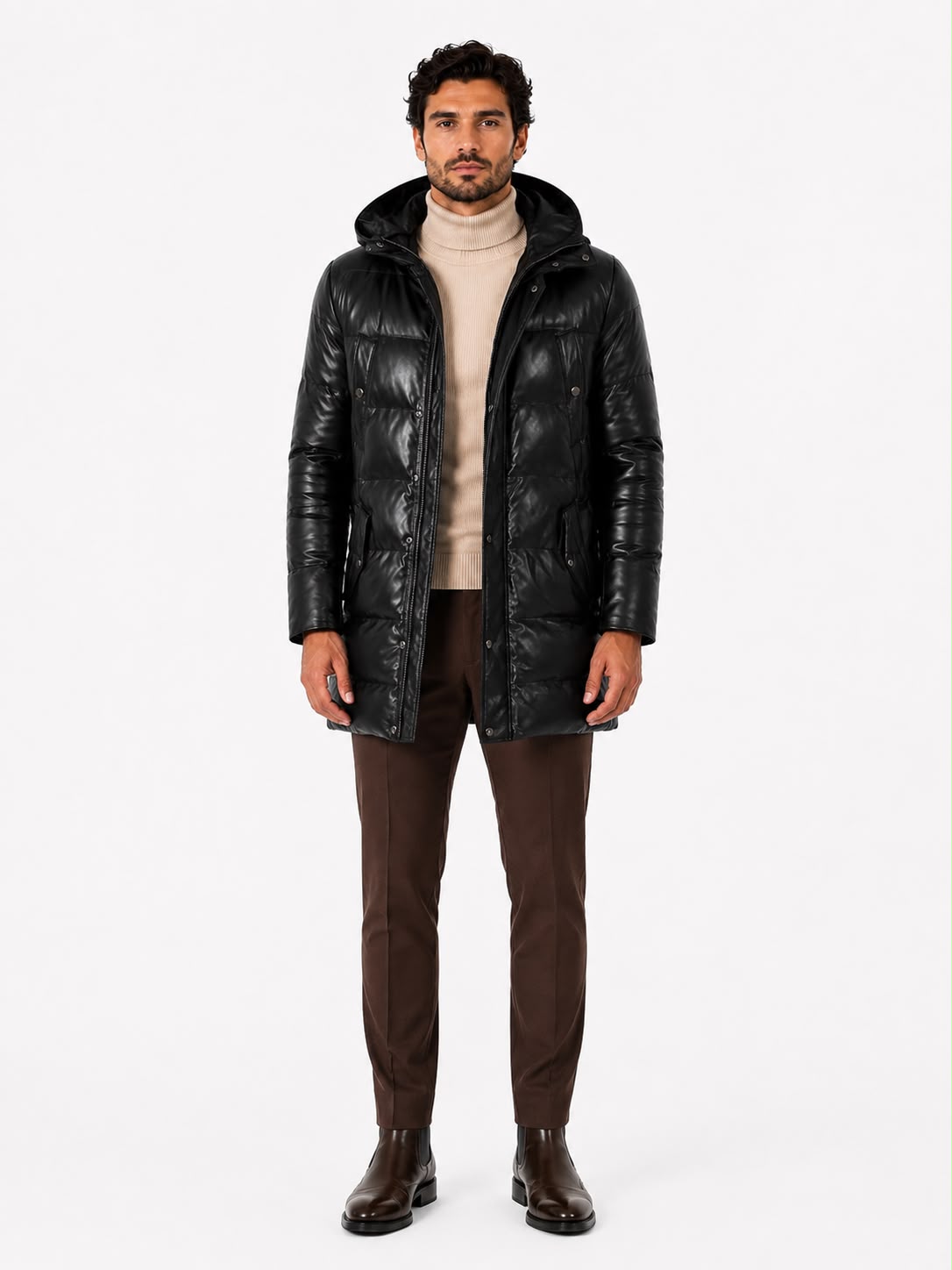 Milan Leather Down Coat-thumbmail-5