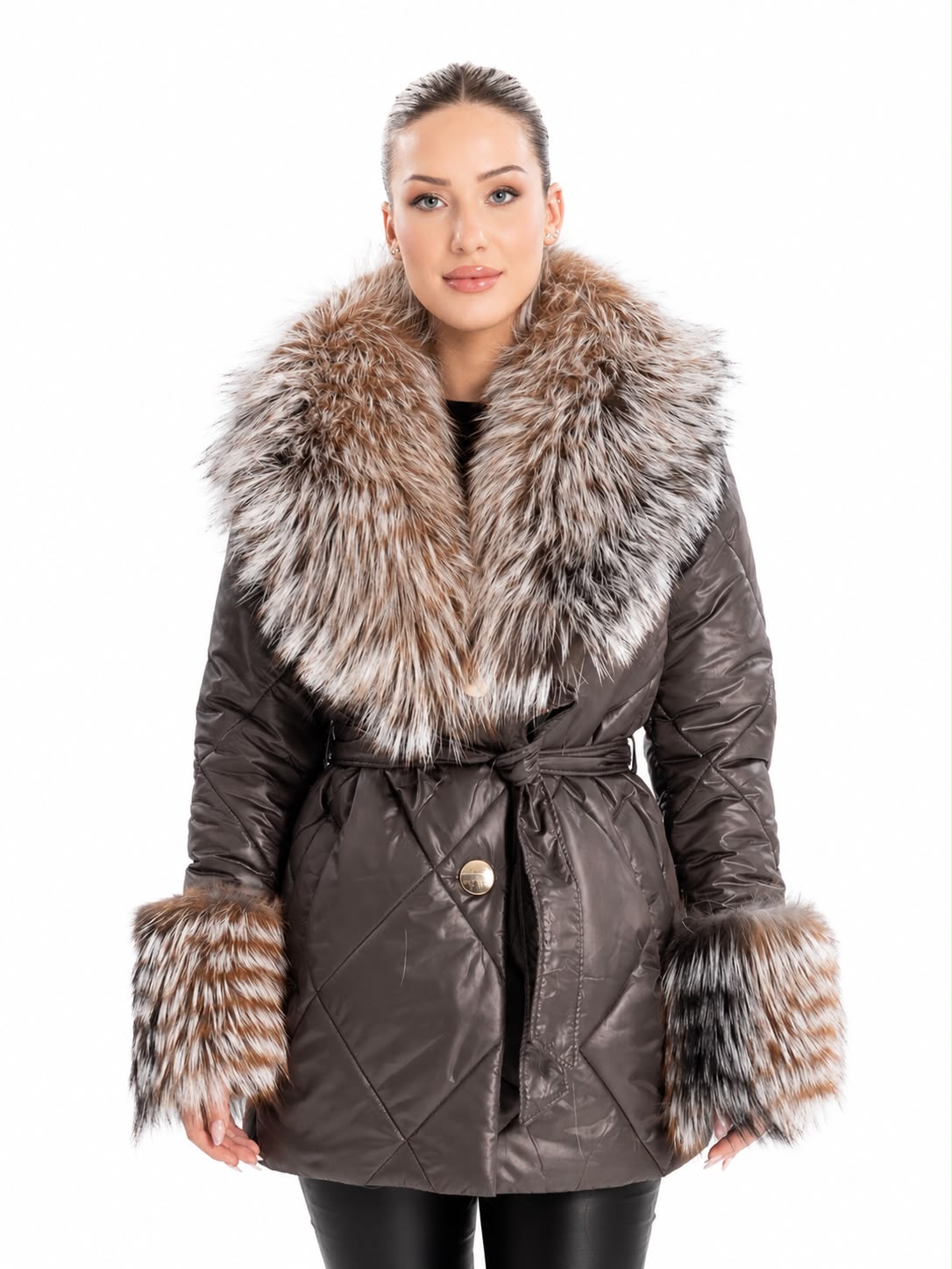 Monaco Women's Winter Coat with Natural Fur-thumbmail-2