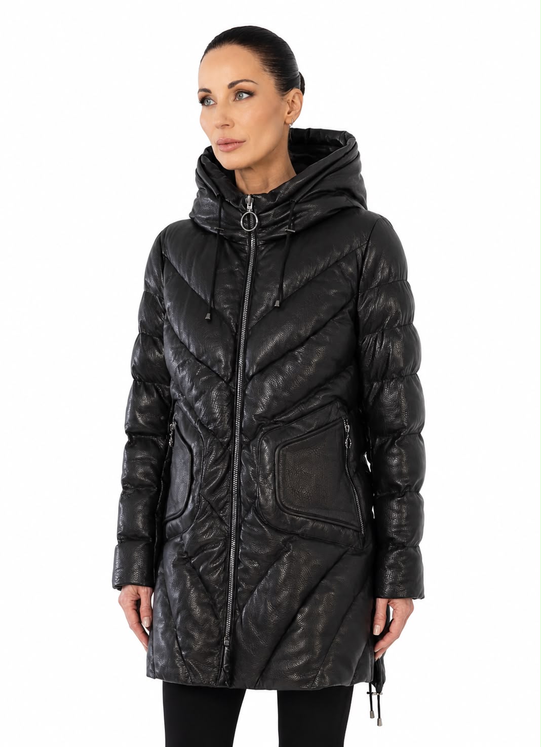 TINA  leather down puffer jacket-thumbmail-5