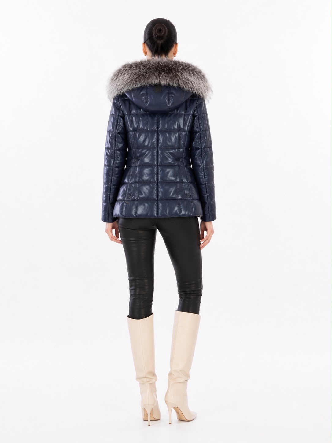LYANNA Leather Puffer Jacket