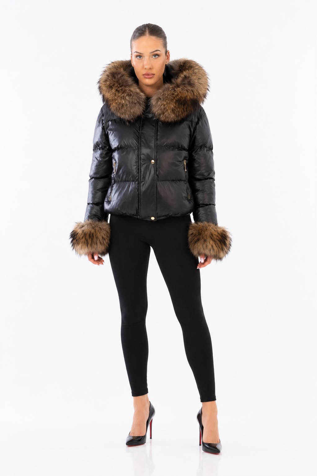 Celya Down Puffer jacket with natural Fur-thumbmail-4