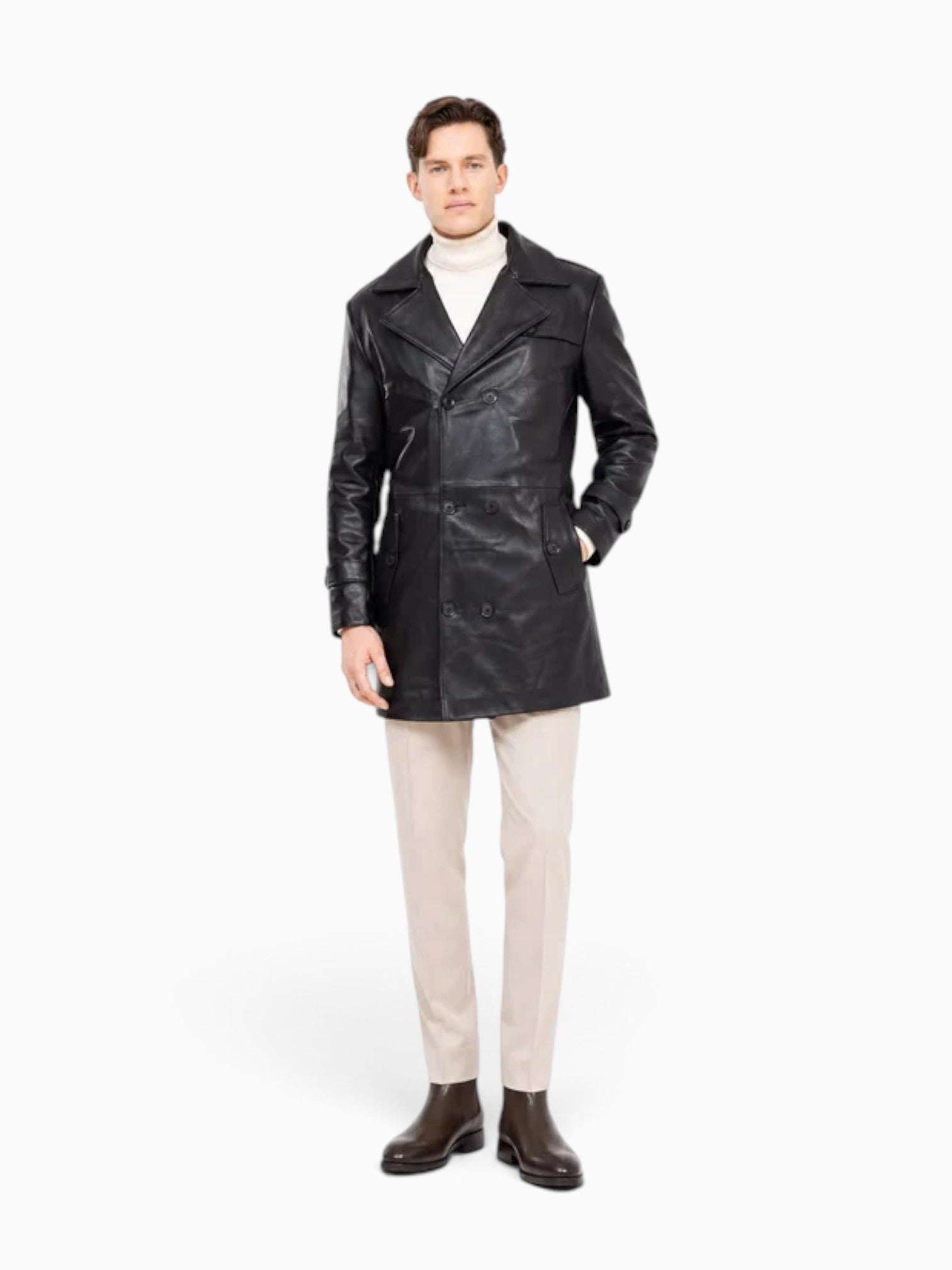 Tony Genuine Leather Trench