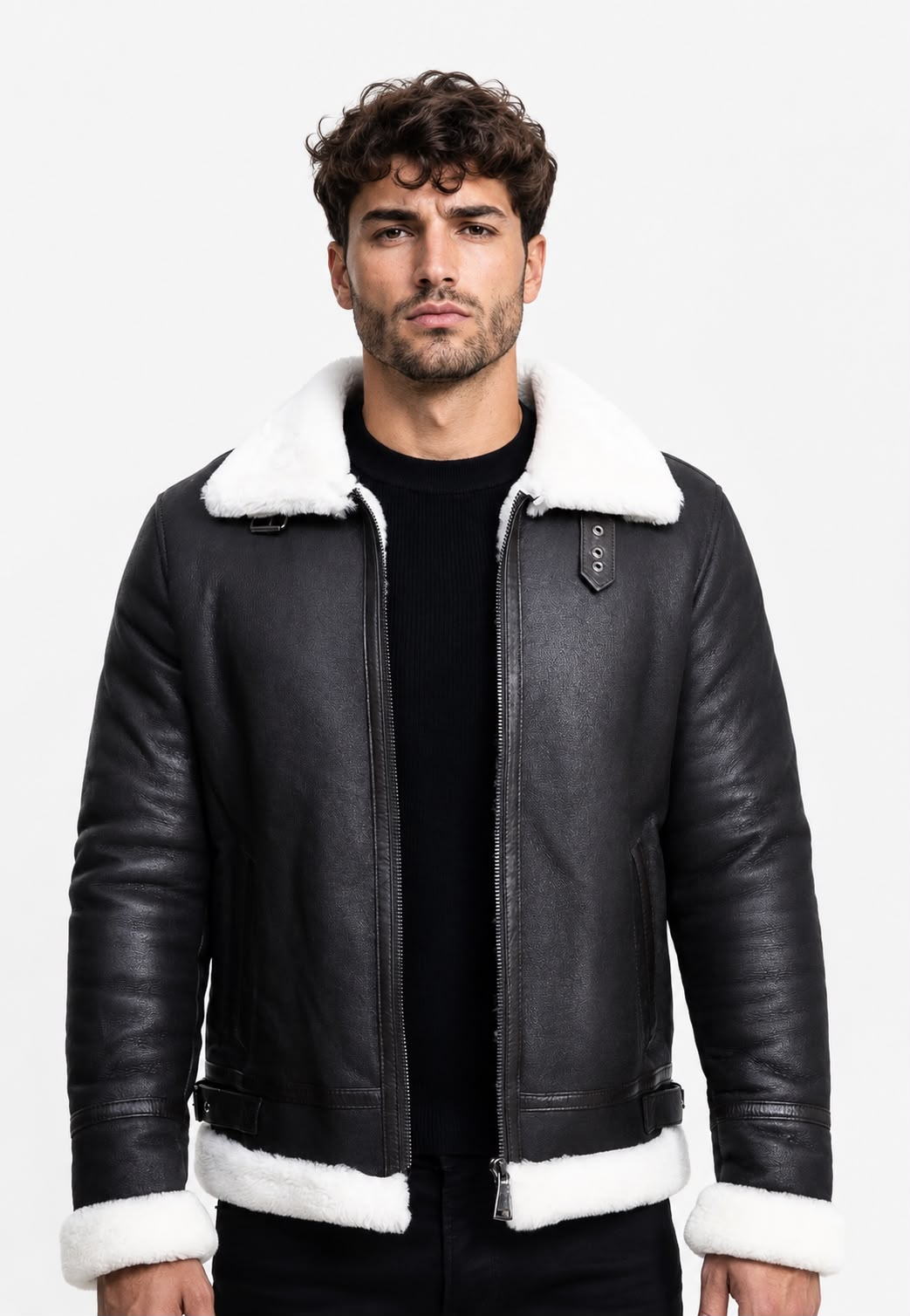 OLTEN MEN'S SHEARLING  JACKET