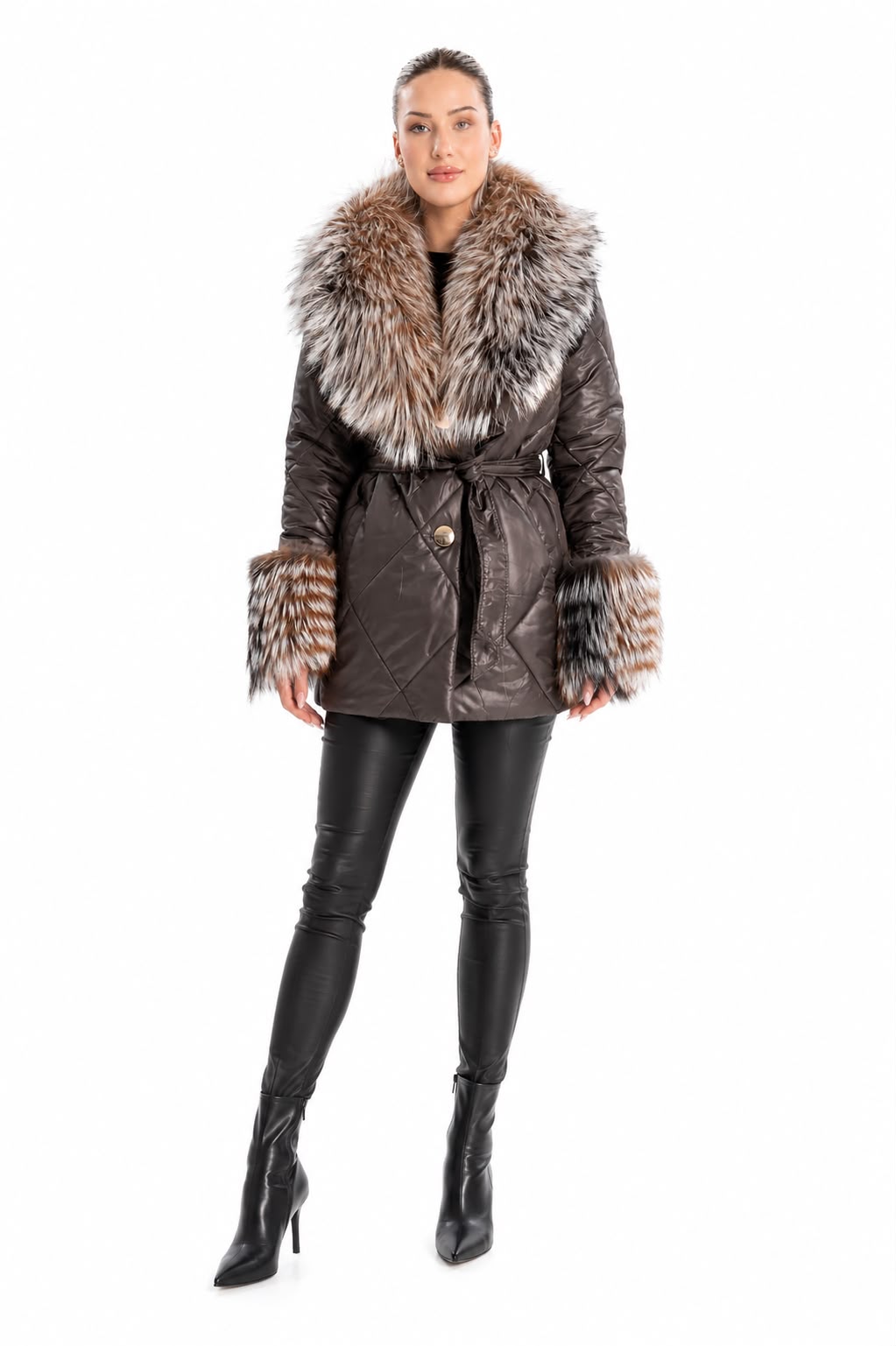 Monaco Women's Winter Coat with Natural Fur