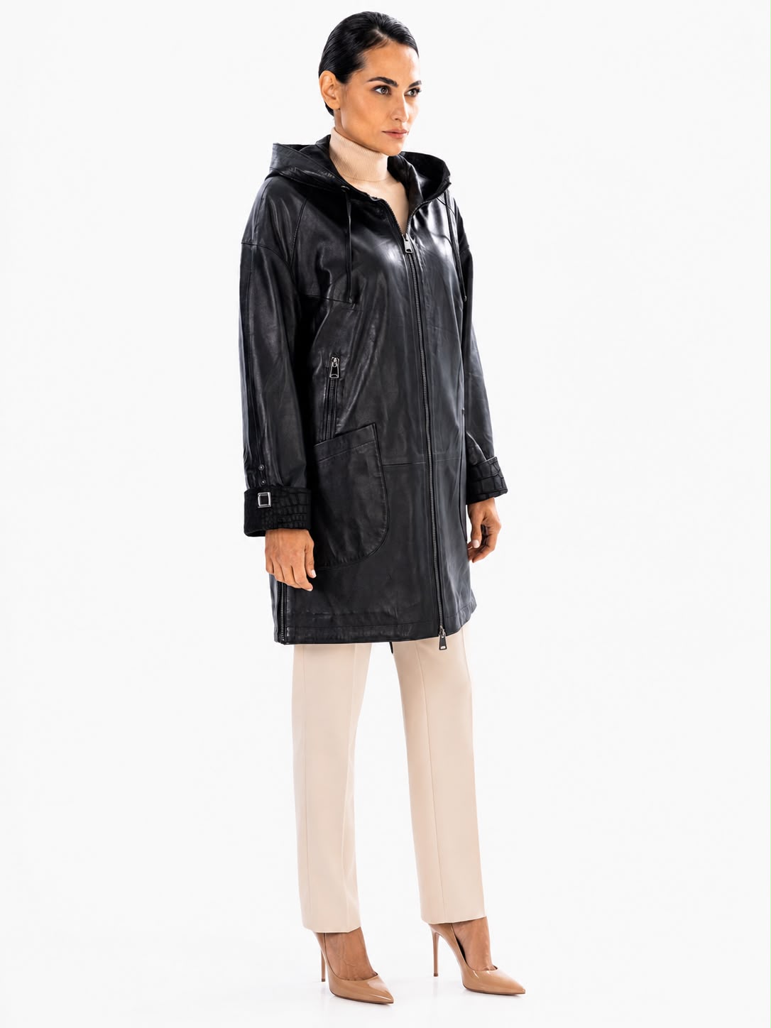 KAYLA Leather trench coat-thumbmail-5