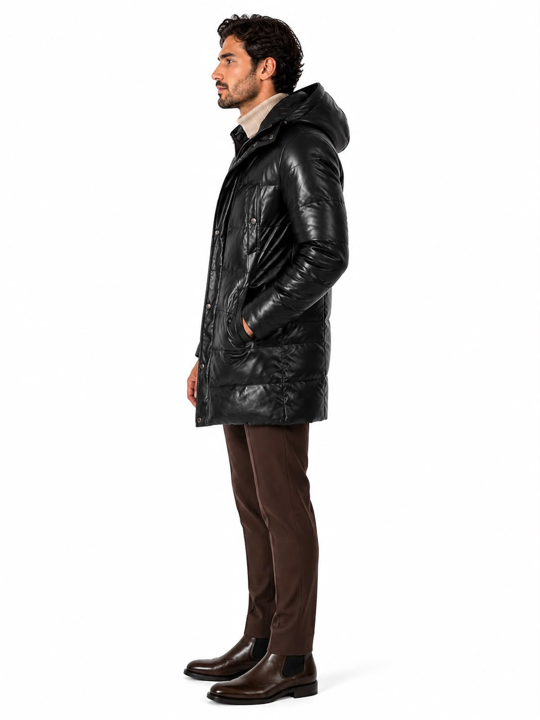 Milan Leather Down Coat-thumbmail-3