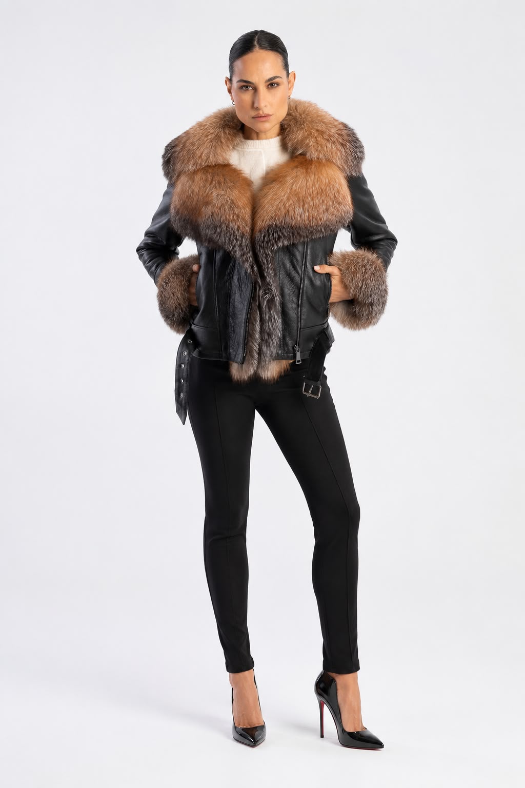 Bianca Shearling Jacket with  Fox Fur
