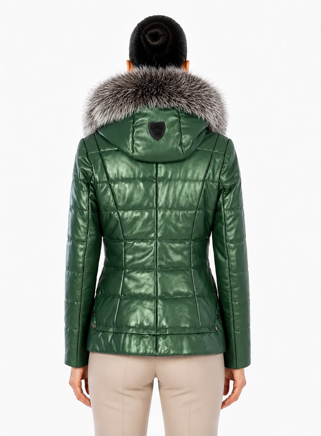 LYANNA Leather Puffer Jacket