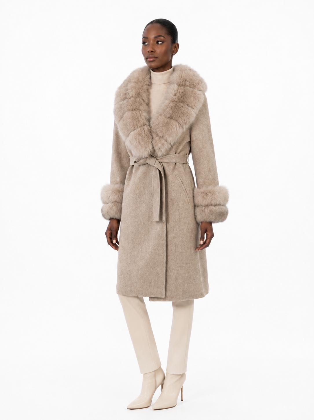 Marlene Alpaca Trench with Fox Fur-thumbmail-3