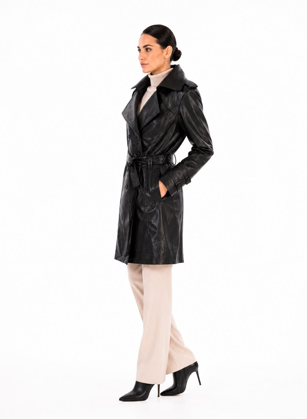 Lauren Leather Trench Coat