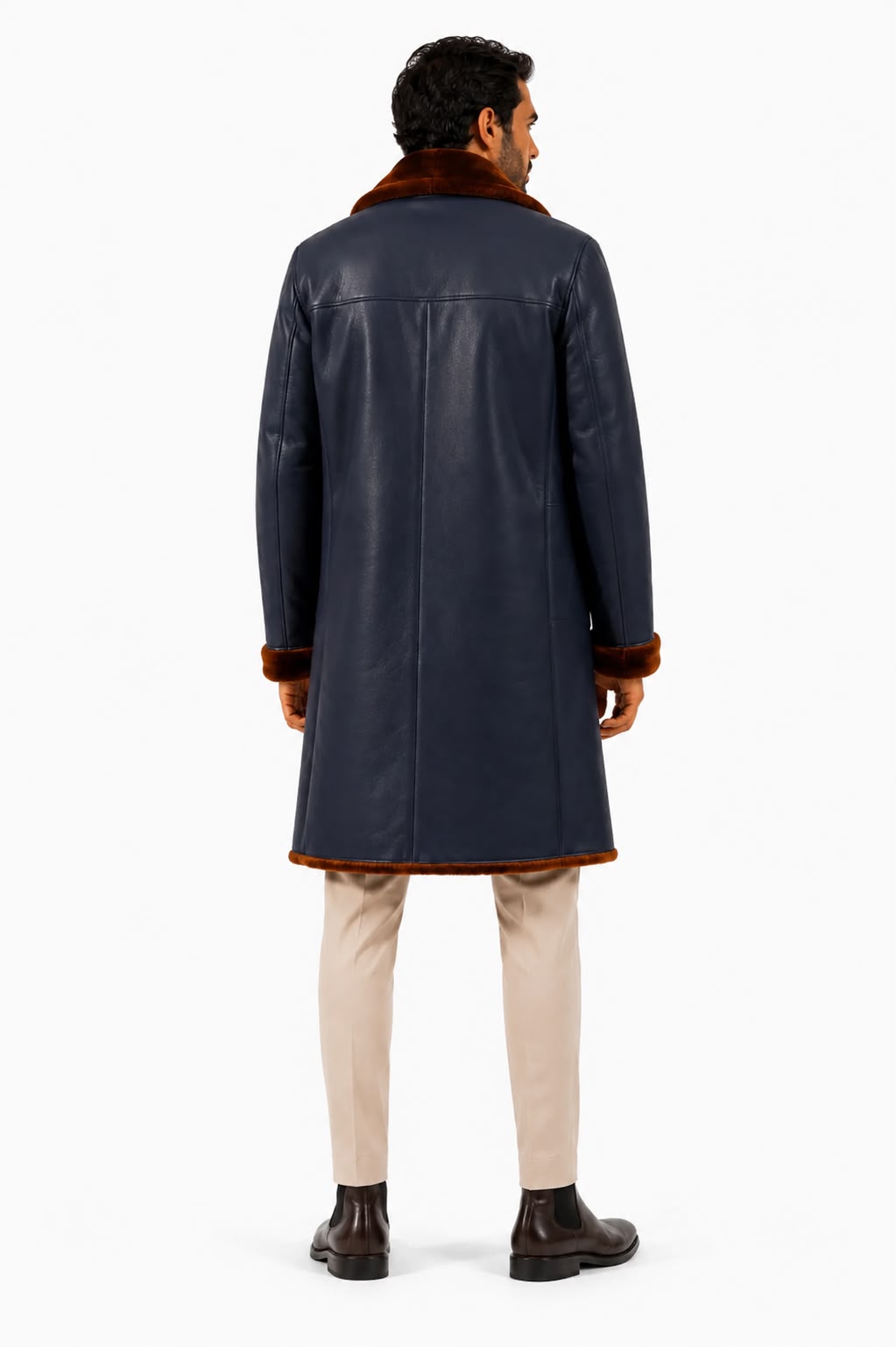 Double-Faced Shearling Trench Coat-thumbmail-3