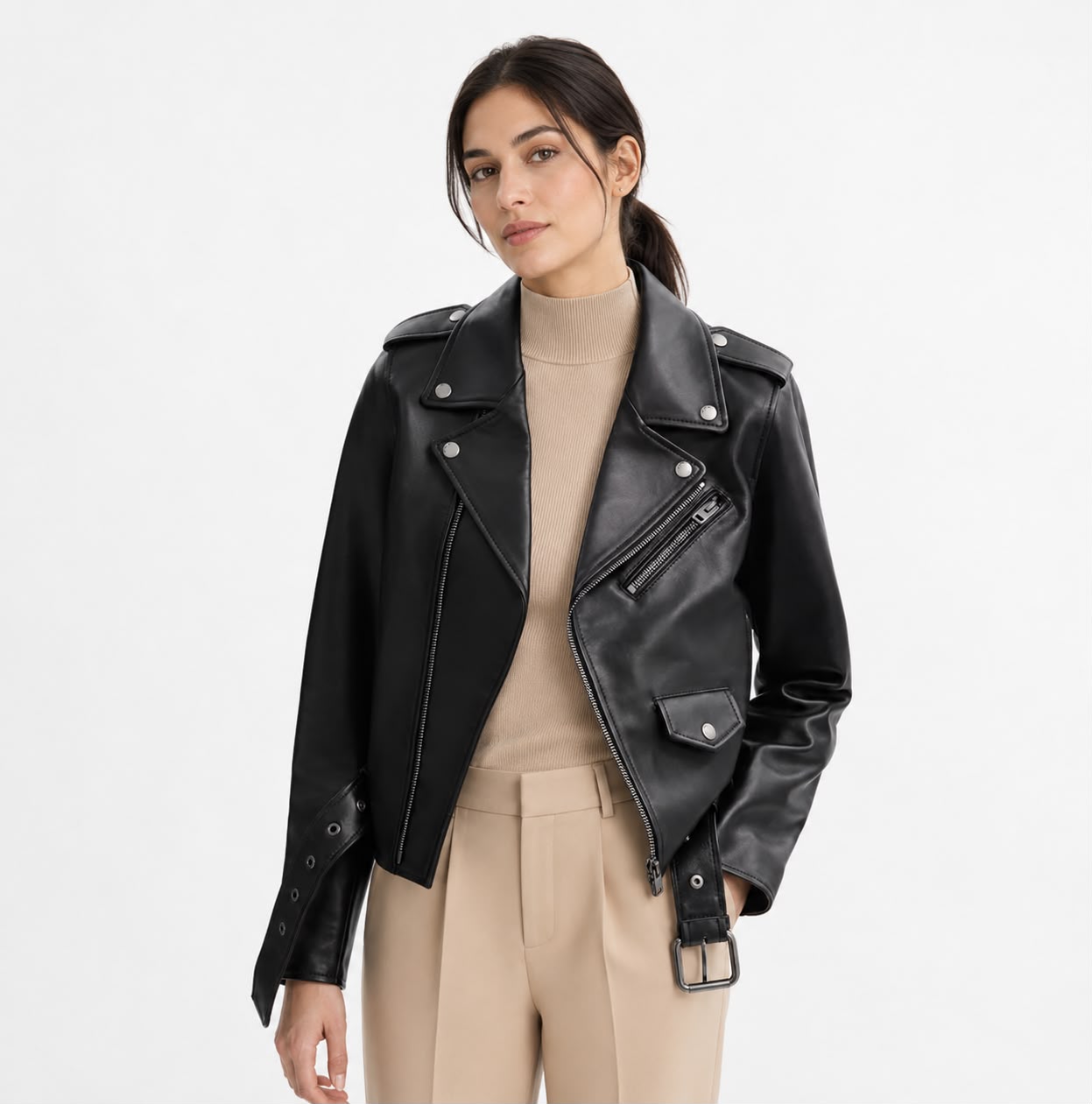 Iris biker leather jacket