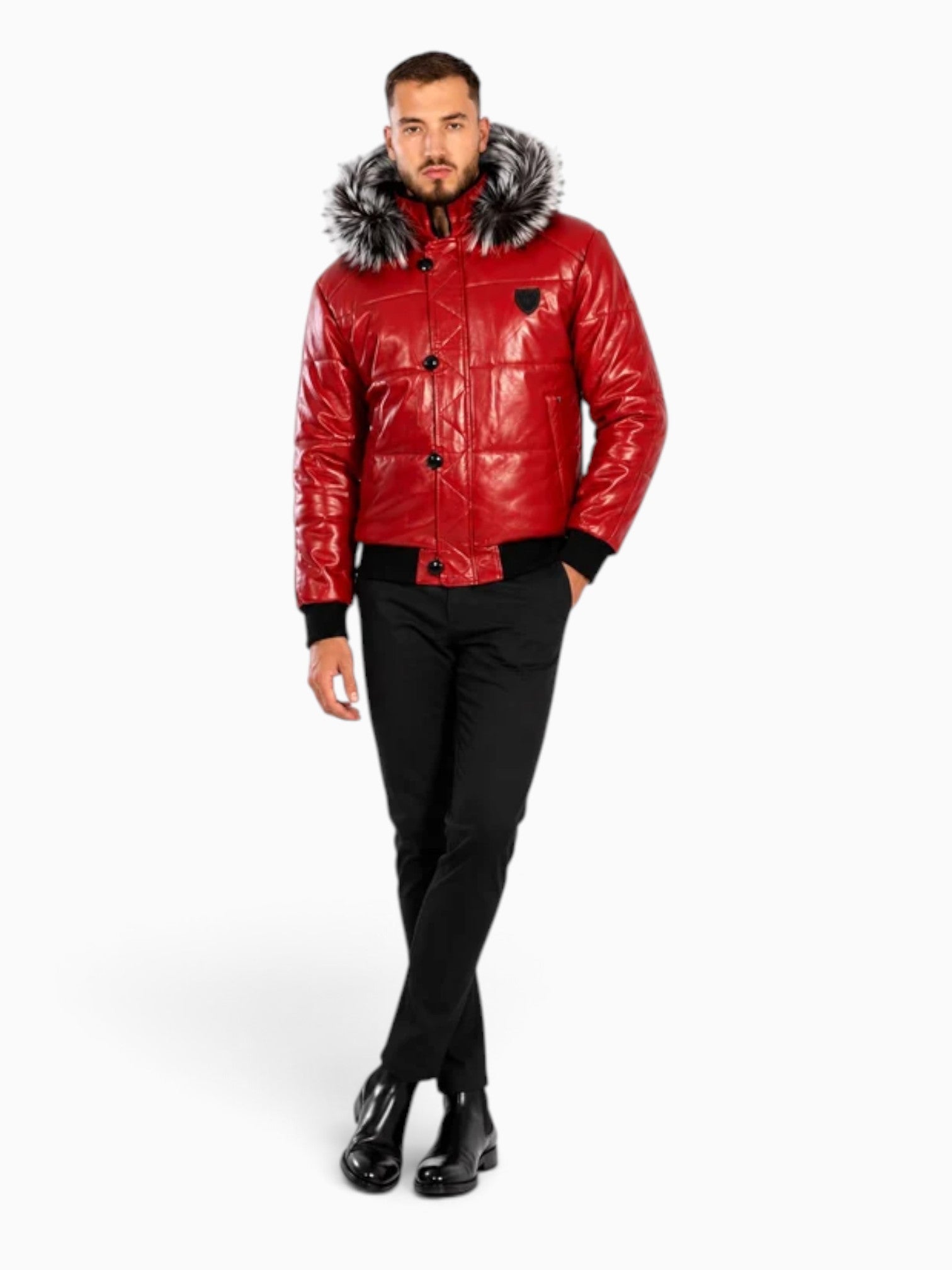Arctic Men’s Winter Leather Coat With Silver Fox Fur-thumbmail-1
