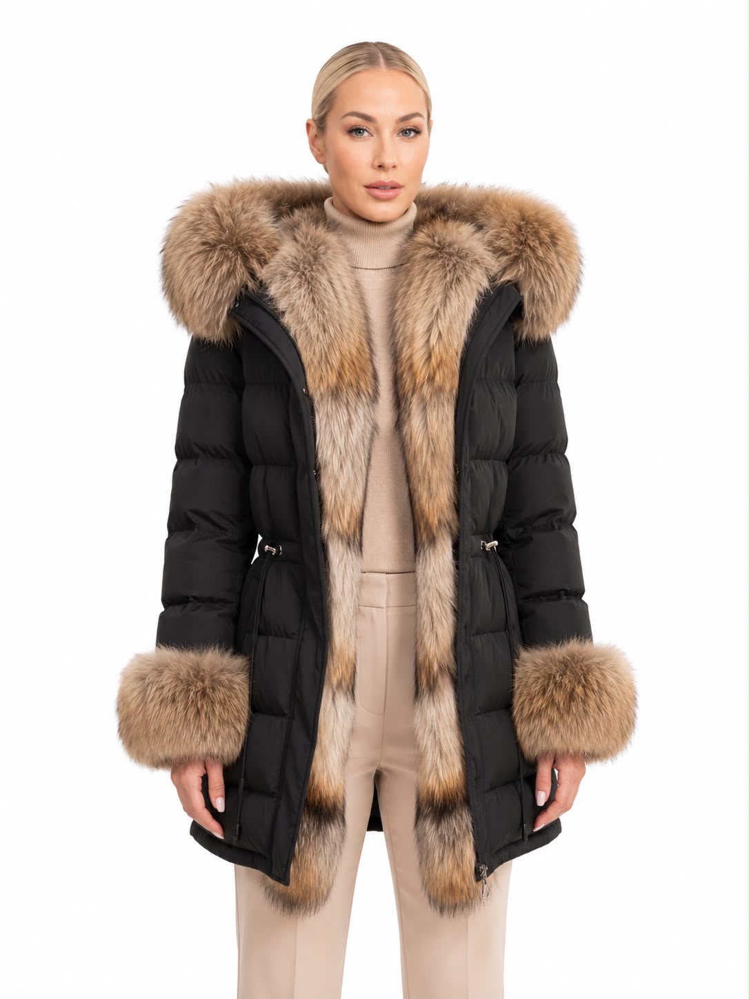 Lexi Puffer Jacket With Removable Natural Fur-thumbmail-3