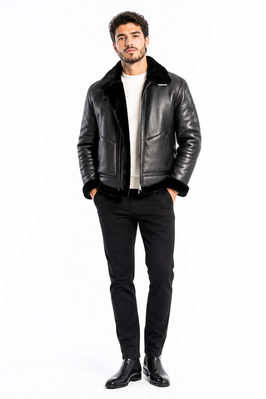 CONOR MEN'S SHEARLING MOTO JACKET